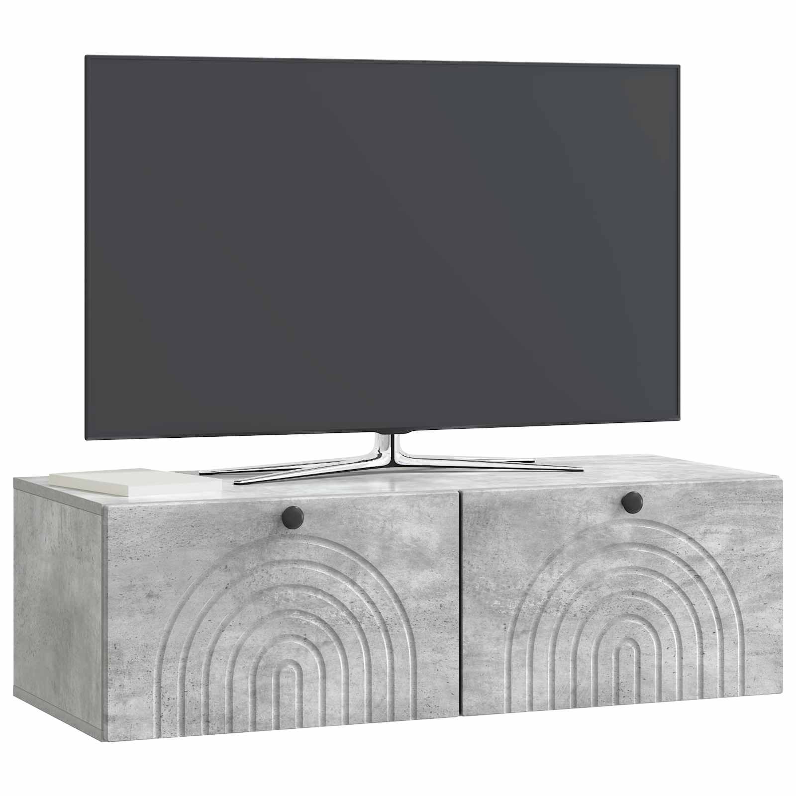 Meuble TV mural Gris béton 99 x 41 x 30 cm Bois d'ingénierie - XIOS
