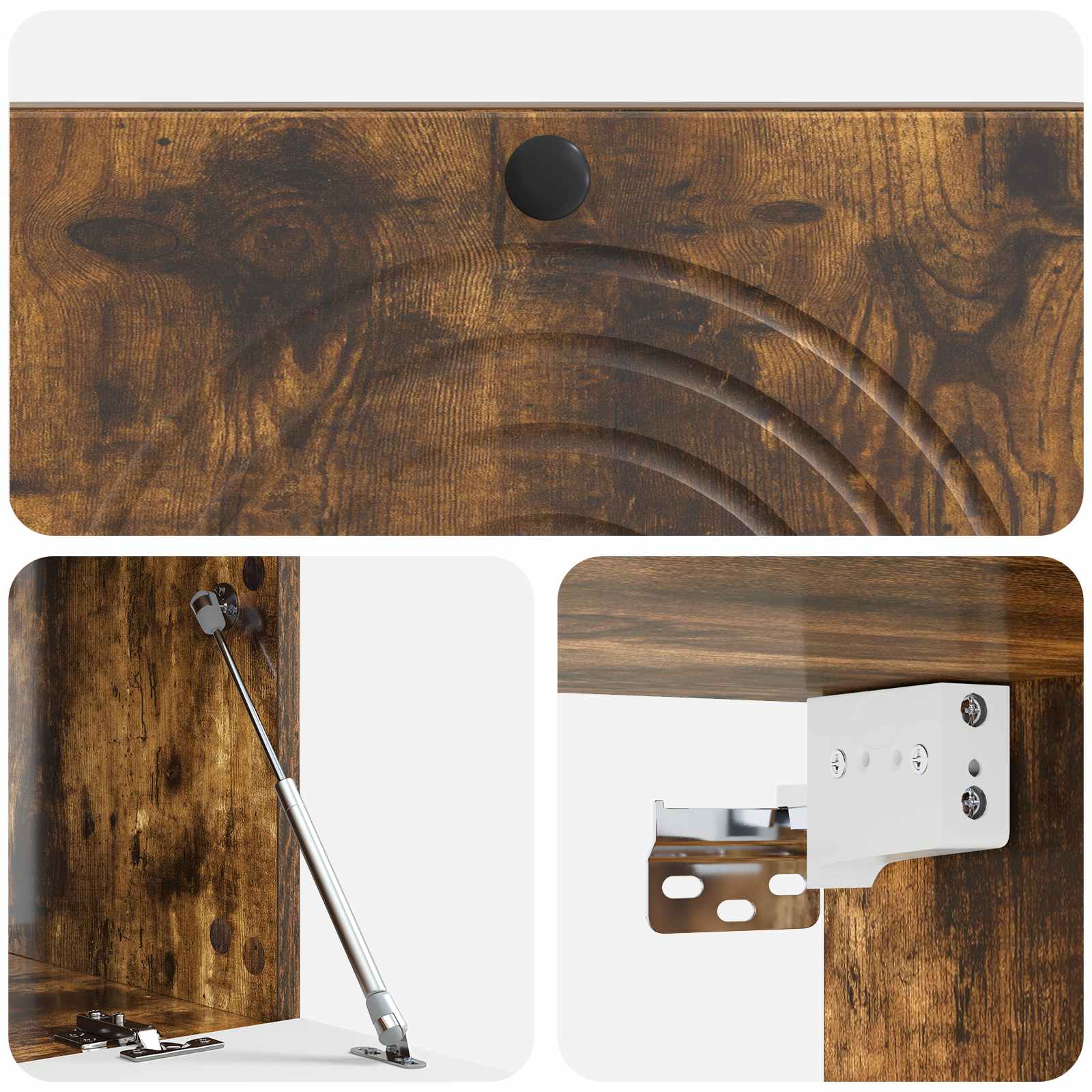 Meuble TV mural Chêne fumé 99 x 41 x 30 cm Bois d'ingénierie - XIOS