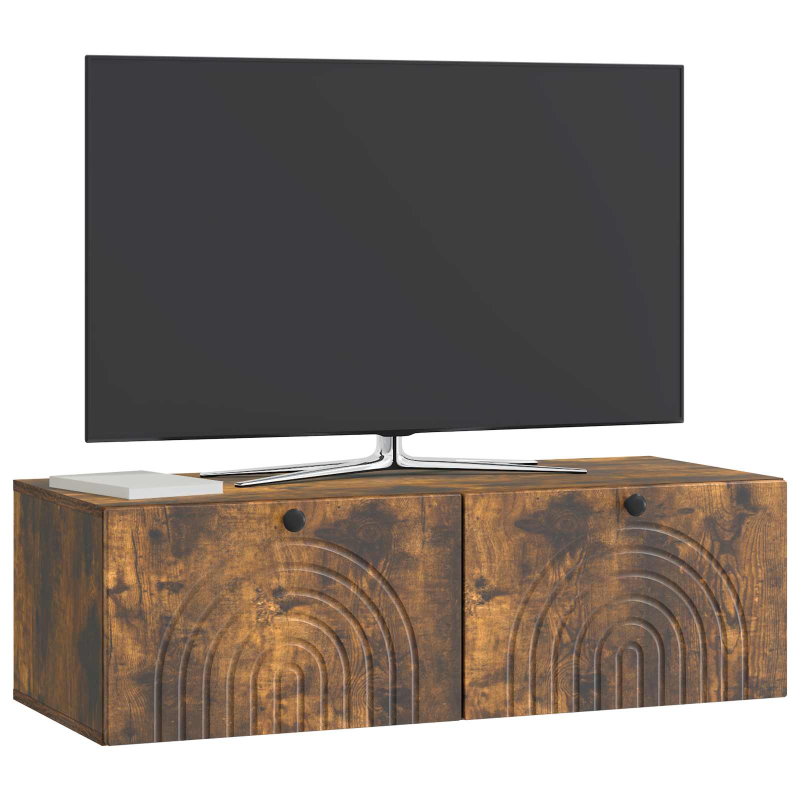 Meuble TV mural Chêne fumé 99 x 41 x 30 cm Bois d'ingénierie - XIOS