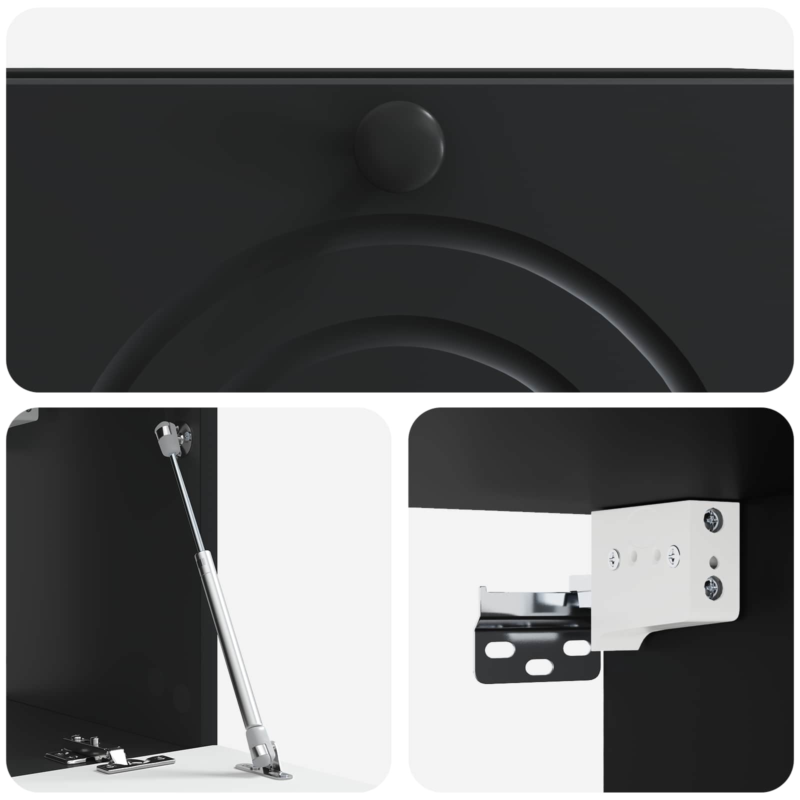 Meuble TV mural Noir 59,5 x 31 x 30 cm Bois d'ingénierie - XIOS