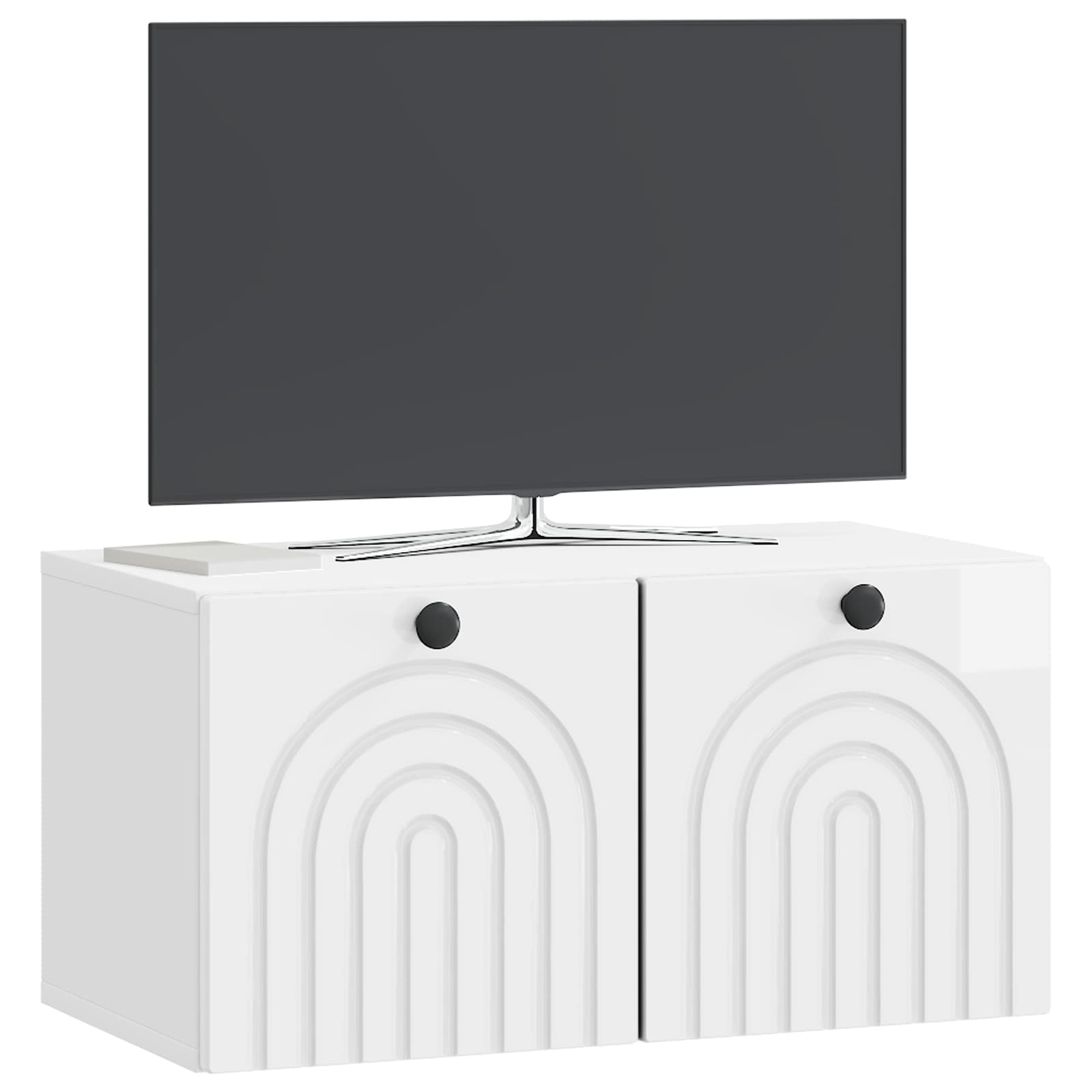 Meuble TV mural Montage mural Blanc brillant 59,5 x 31 x 30 cm - XIOS
