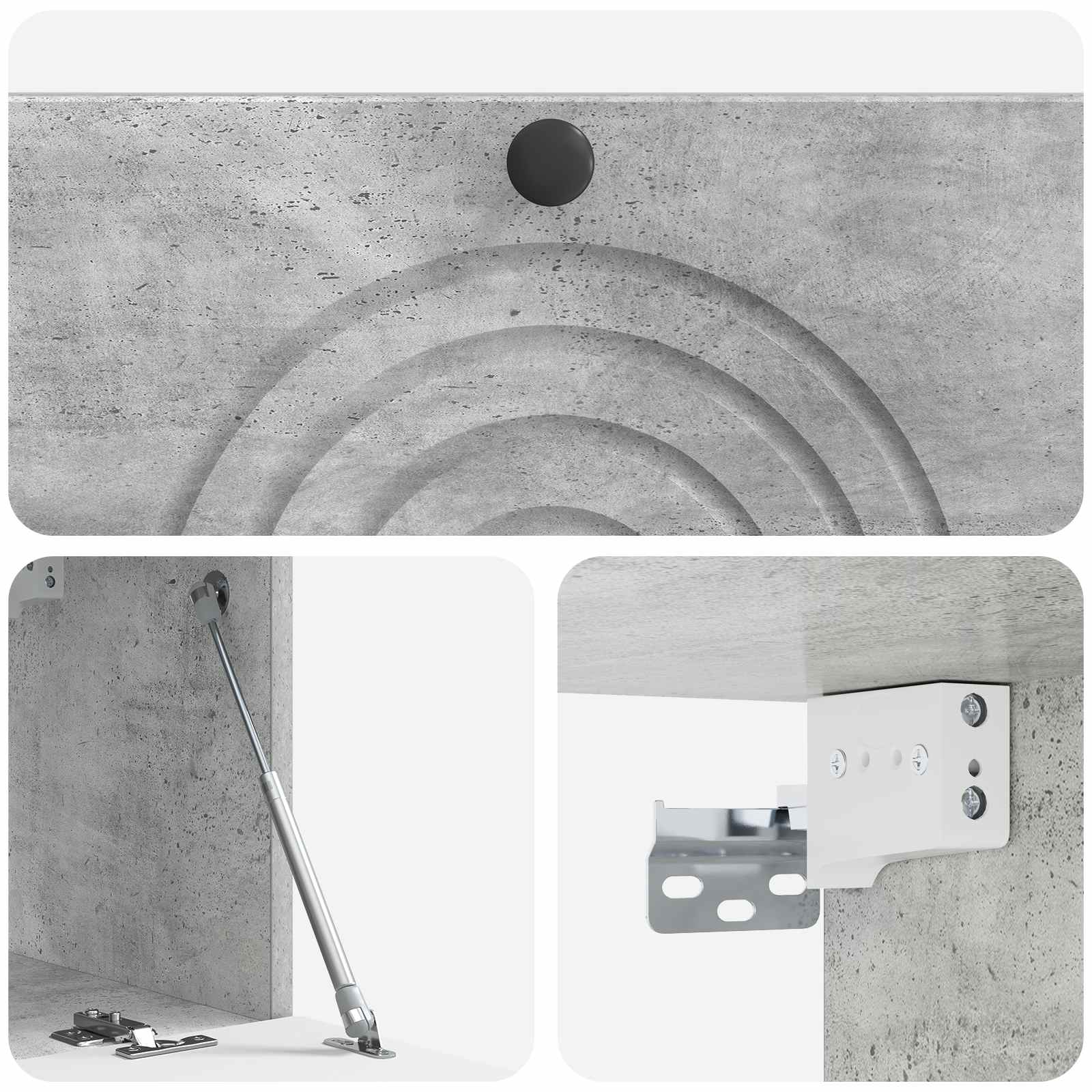 Meuble TV mural Gris béton 78,5 x 31 x 30 cm Bois d'ingénierie - XIOS