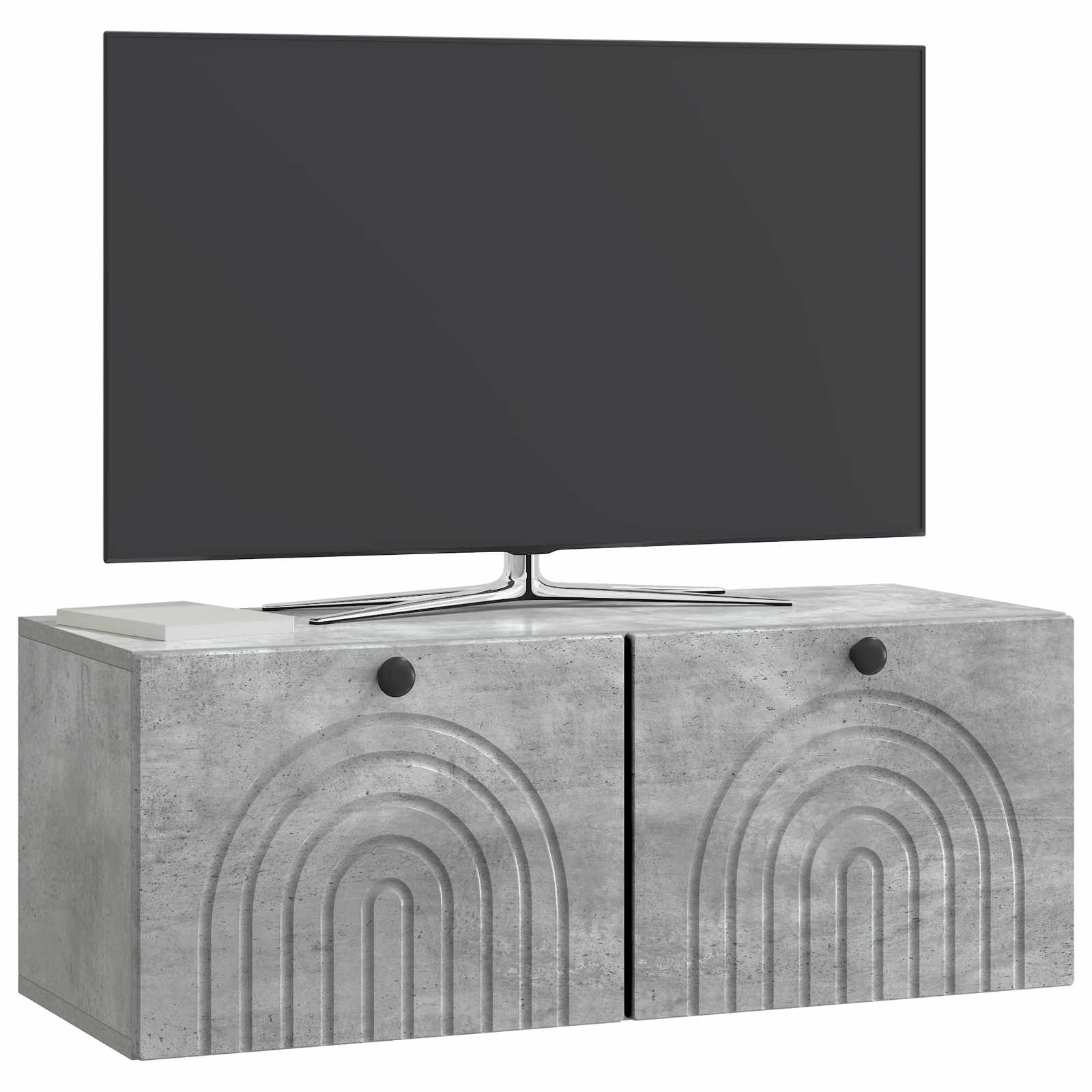 Meuble TV mural Gris béton 78,5 x 31 x 30 cm Bois d'ingénierie - XIOS