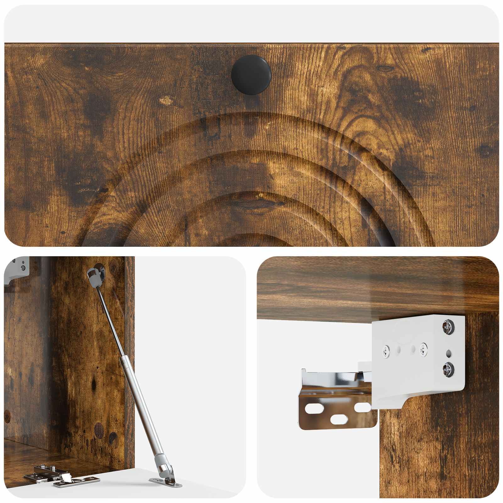 Meuble TV mural Chêne fumé 78,5 x 31 x 30 cm Bois d'ingénierie - XIOS