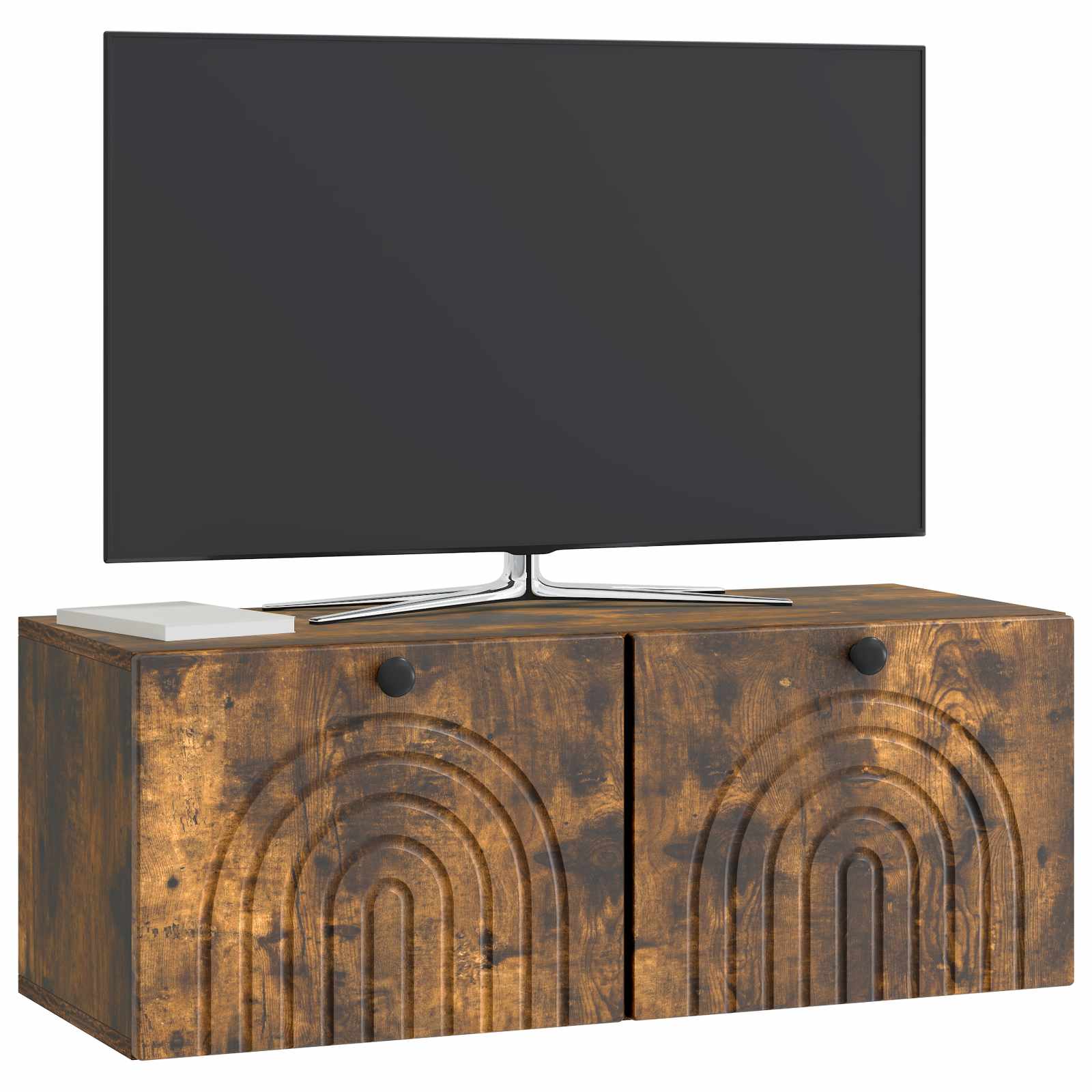 Meuble TV mural Chêne fumé 78,5 x 31 x 30 cm Bois d'ingénierie - XIOS