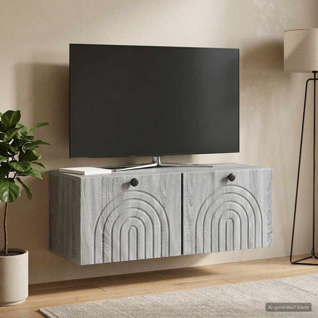 Meuble TV mural Sonoma gris 78,5 x 31 x 30 cm Bois d'ingénierie - XIOS