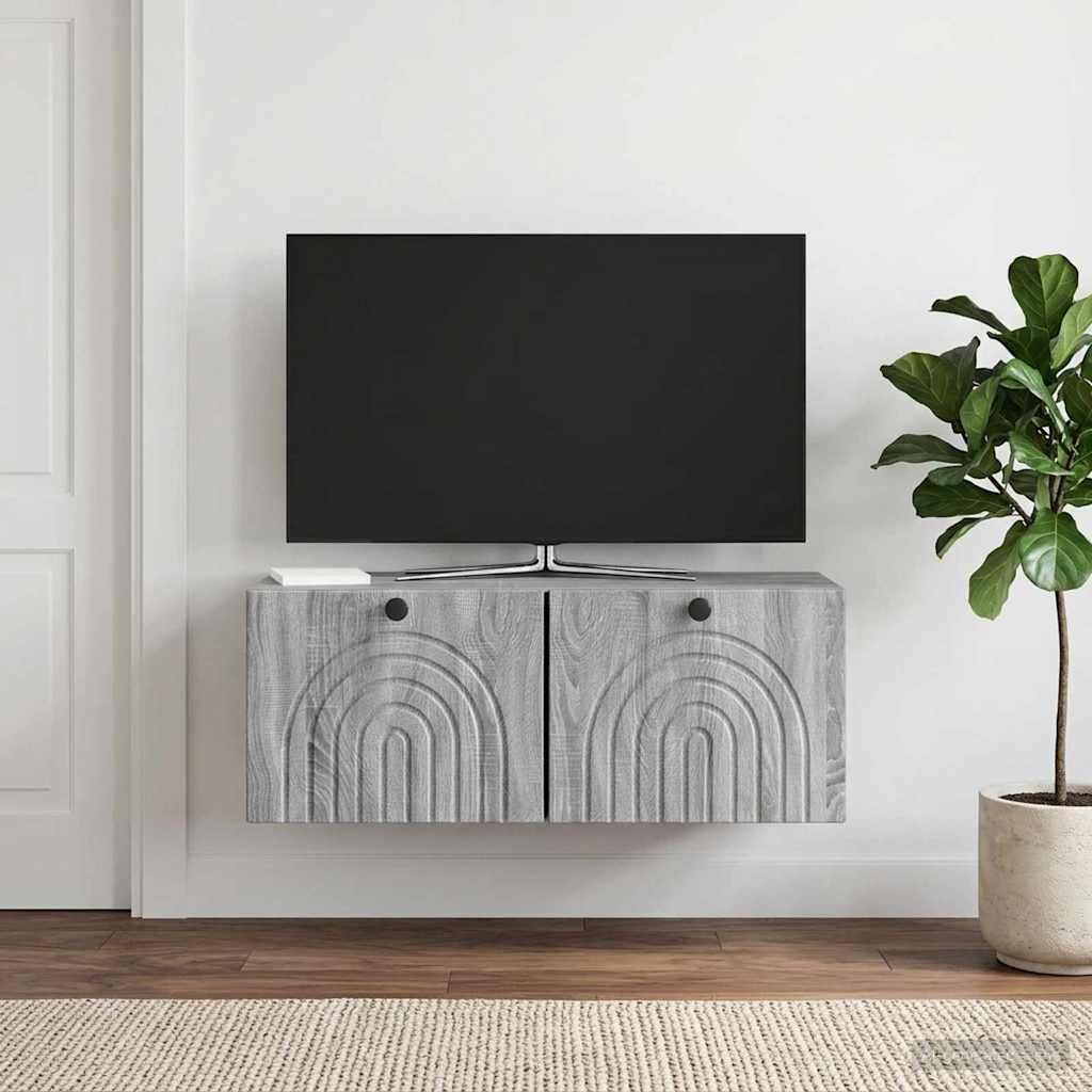 Meuble TV mural Sonoma gris 78,5 x 31 x 30 cm Bois d'ingénierie - XIOS