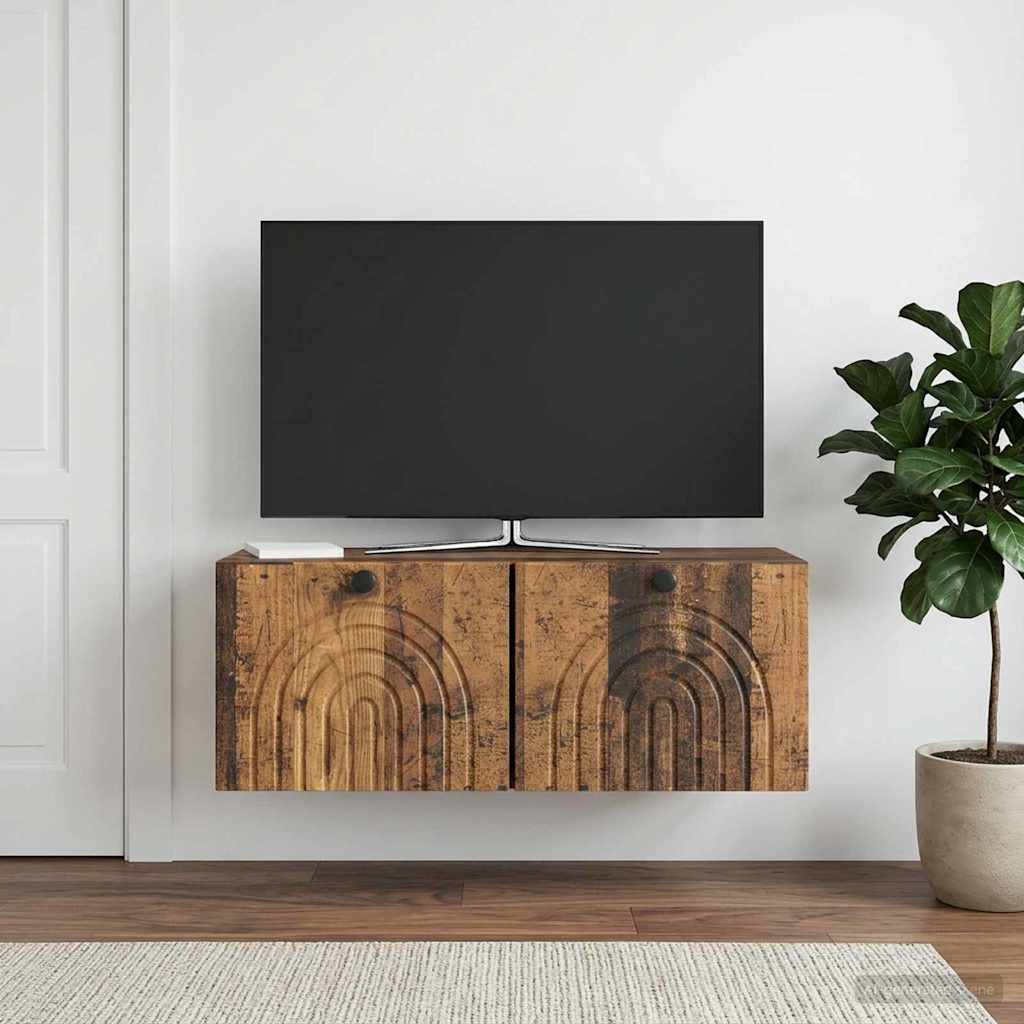 Meuble TV mural Bois ancien 78,5 x 31 x 30 cm Bois d'ingénierie - XIOS