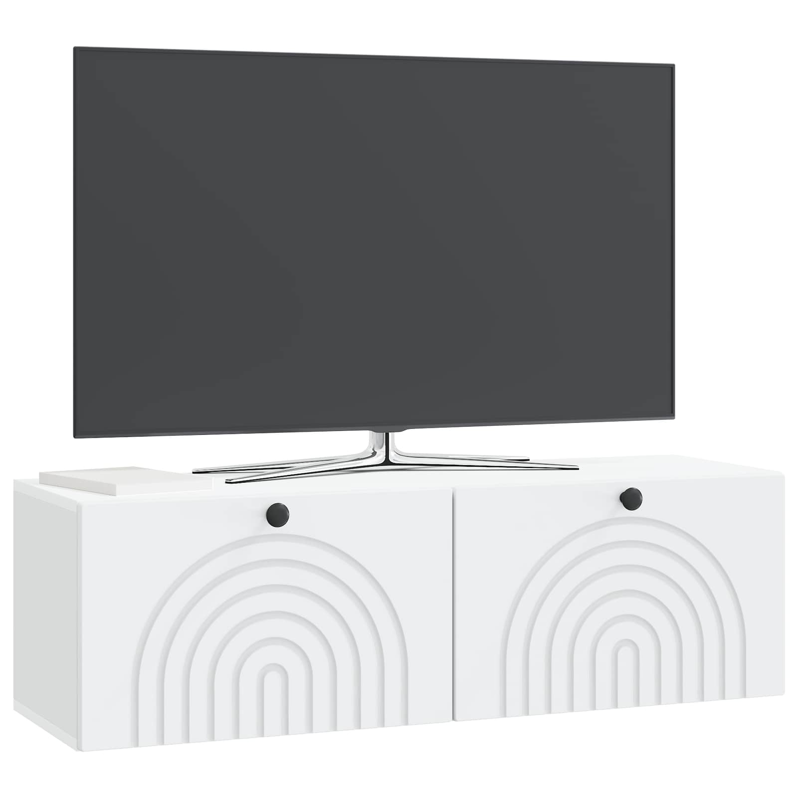 Meuble TV mural Blanc 98 x 31 x 30 cm Bois d'ingénierie - XIOS