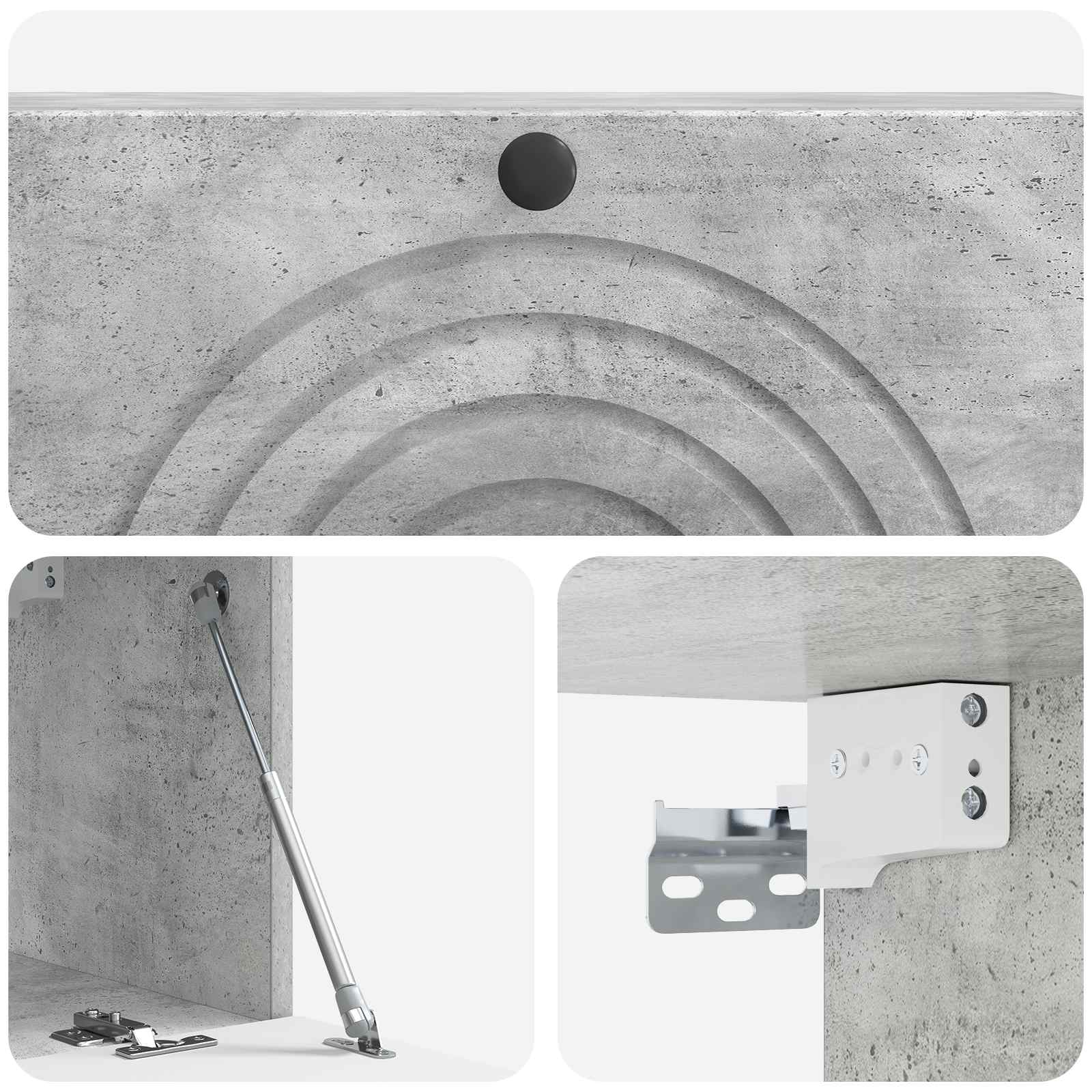 Meuble TV mural Gris béton 98 x 31 x 30 cm Bois d'ingénierie - XIOS