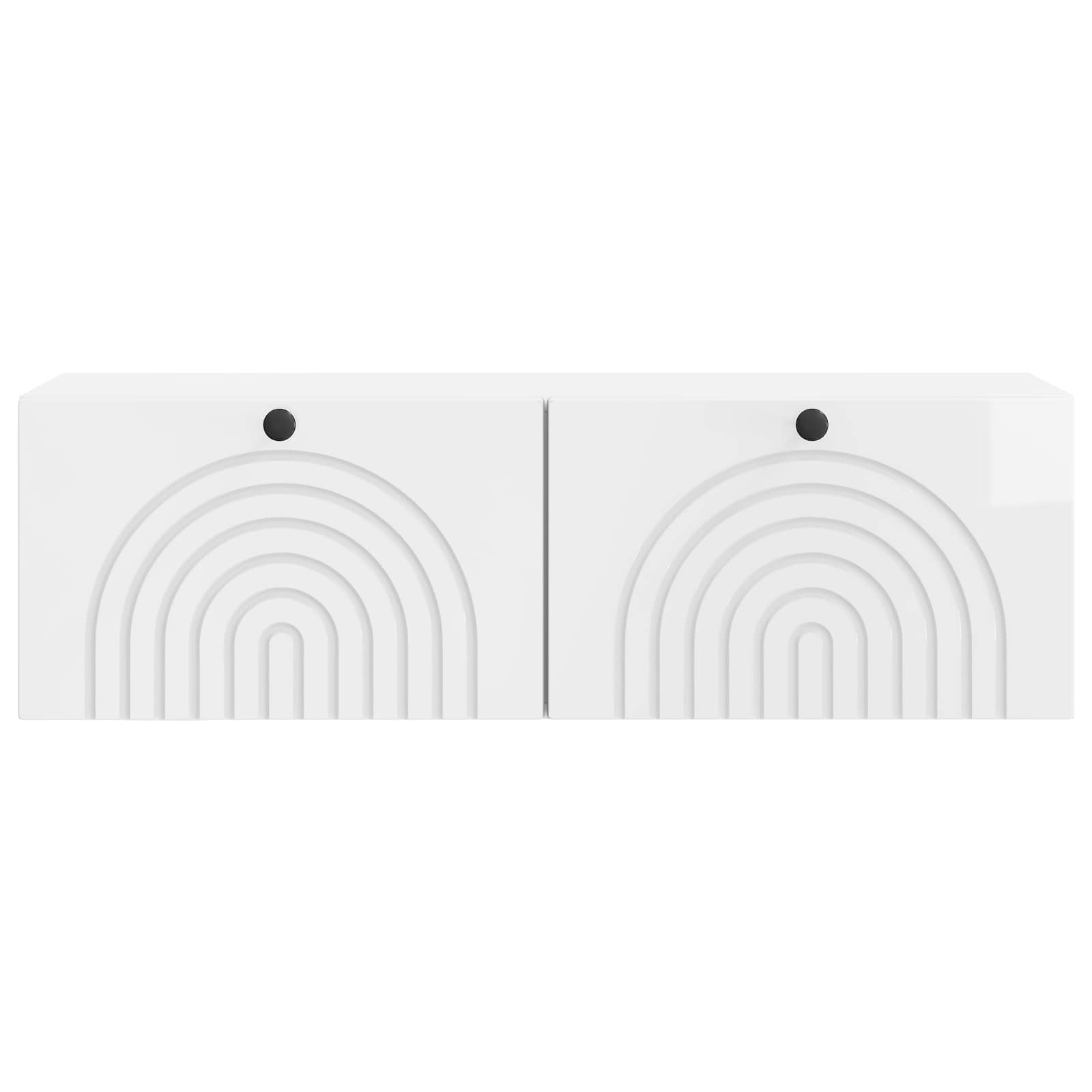 Meuble TV mural Montage mural Blanc brillant 98 x 31 x 30 cm - XIOS