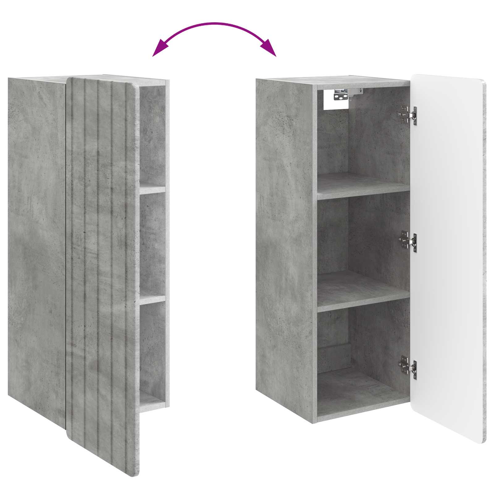 Armoire Murale Gris béton 33 x 34,5 x 94 cm Bois d'ingénierie - XIOS