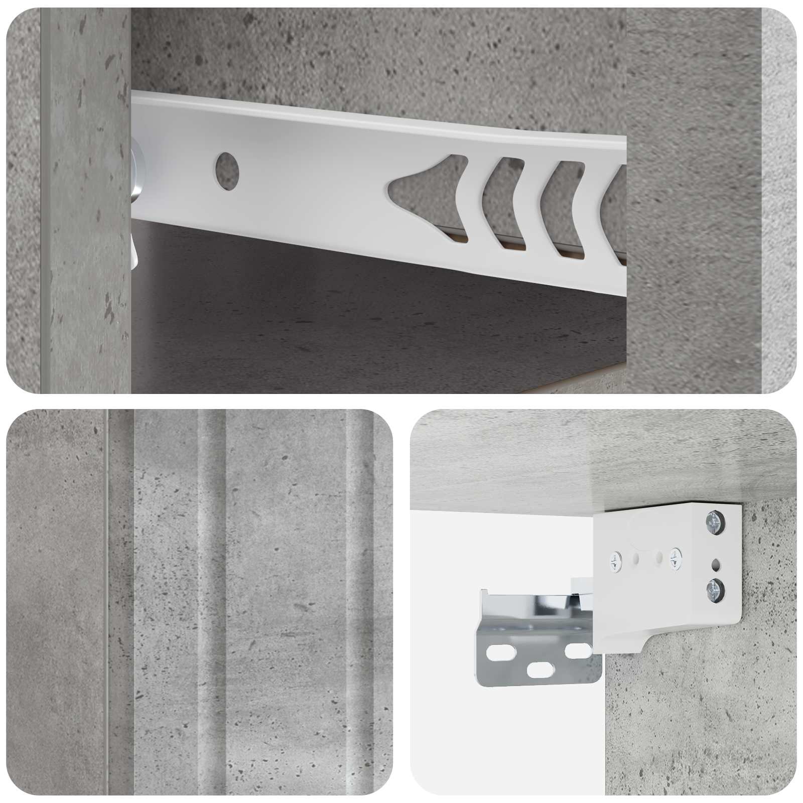 Cabinet de chevet mural 2 pcs Gris béton 33 x 34,5 x 24 cm - XIOS