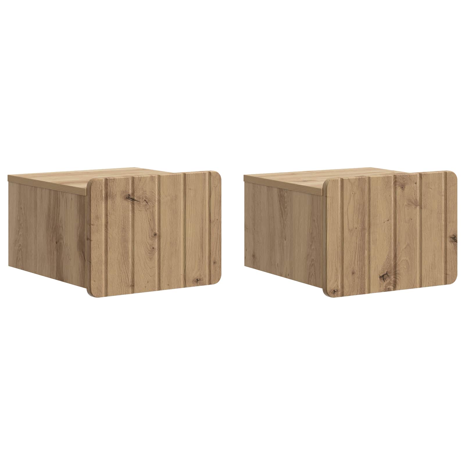 Cabinet de chevet mural 2 pc Chêne artisanal 33 x 34,5 x 24 cm - XIOS