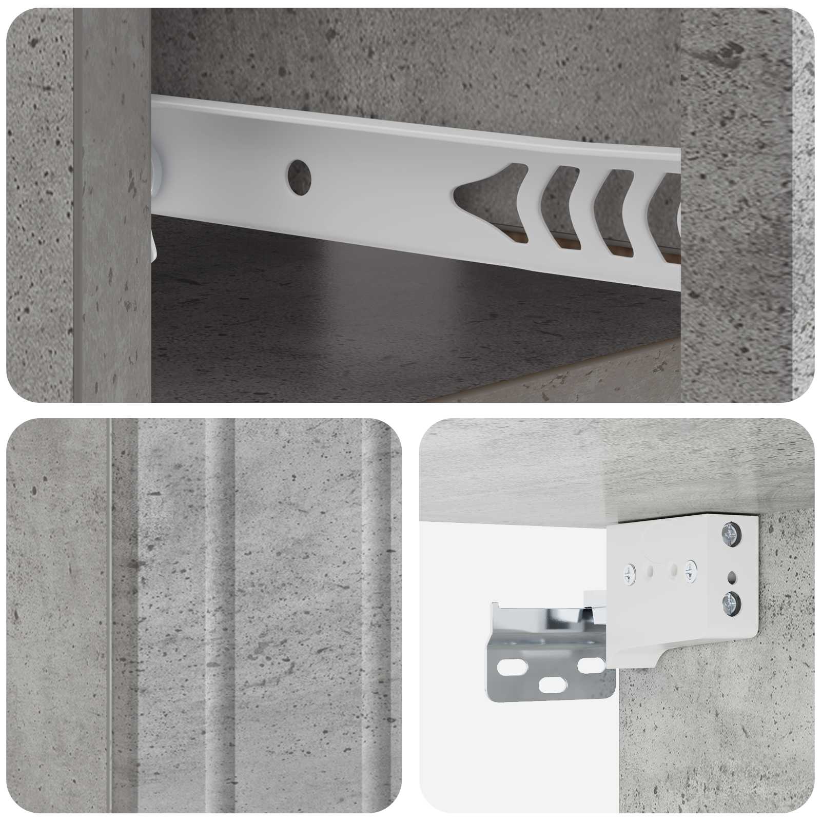 Cabinet de chevet mural 2 pcs Gris béton 49 x 34,5 x 24 cm - XIOS
