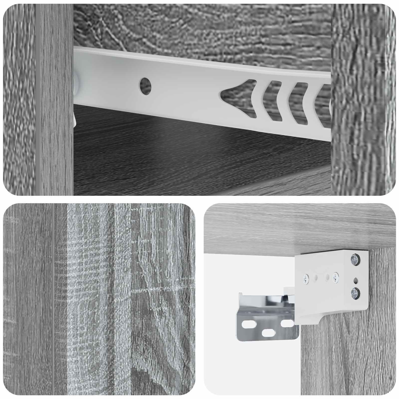 Cabinet de chevet mural 2 pcs Sonoma gris 49 x 34,5 x 24 cm - XIOS