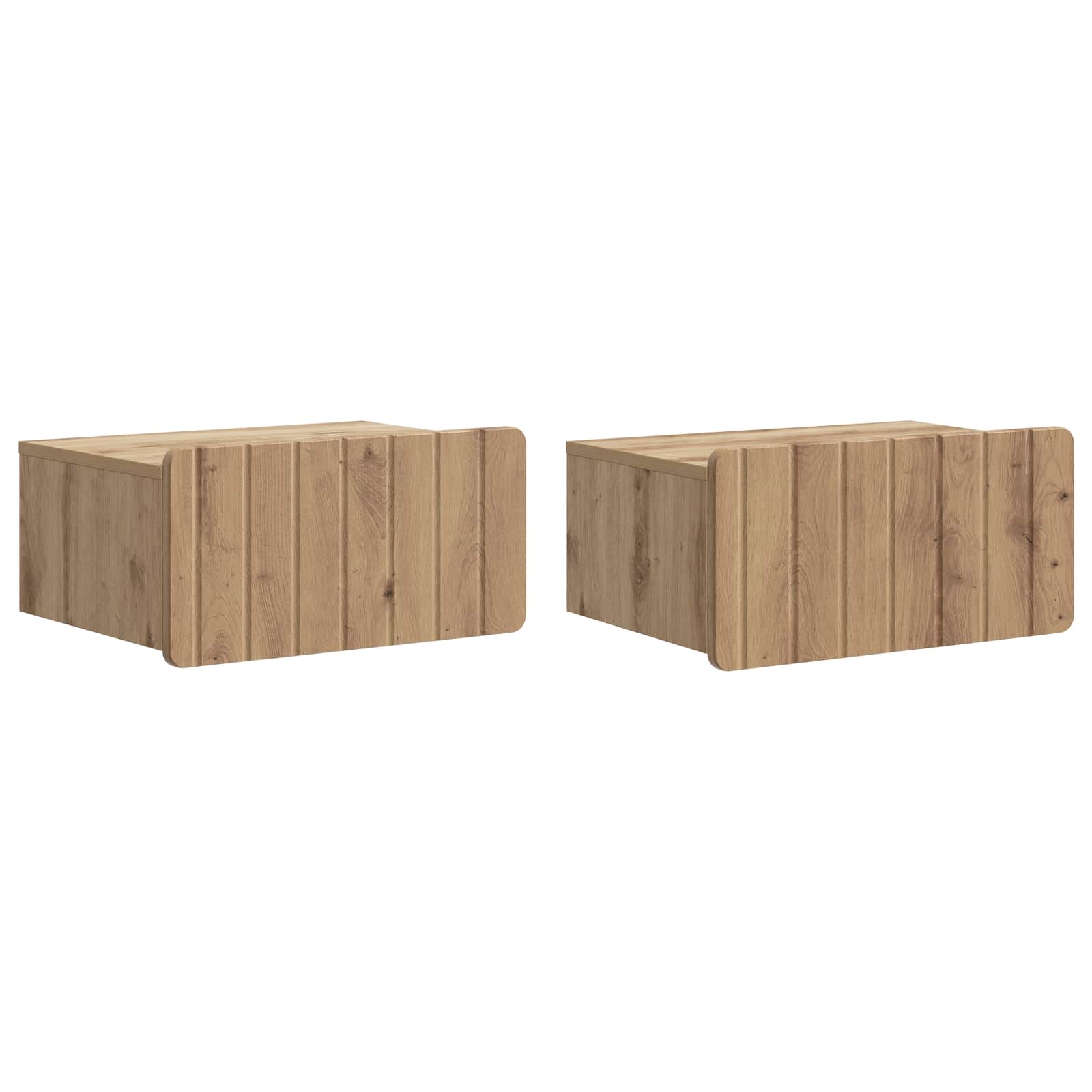 Cabinet de chevet mural 2 pcs Chêne artisanal 49 x 34,5 x 24 cm - XIOS