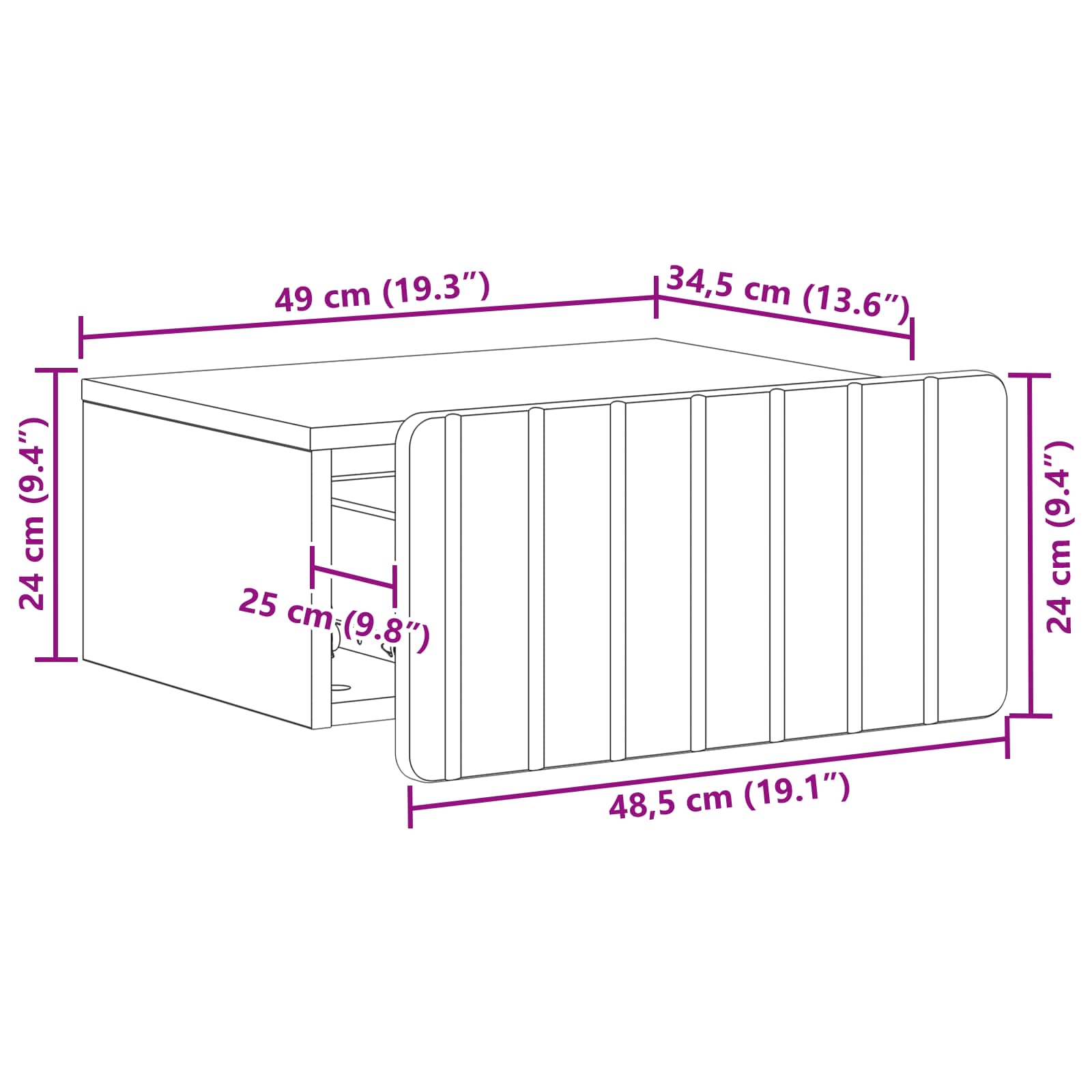 Cabinet de chevet mural 2 pcs Chêne artisanal 49 x 34,5 x 24 cm - XIOS