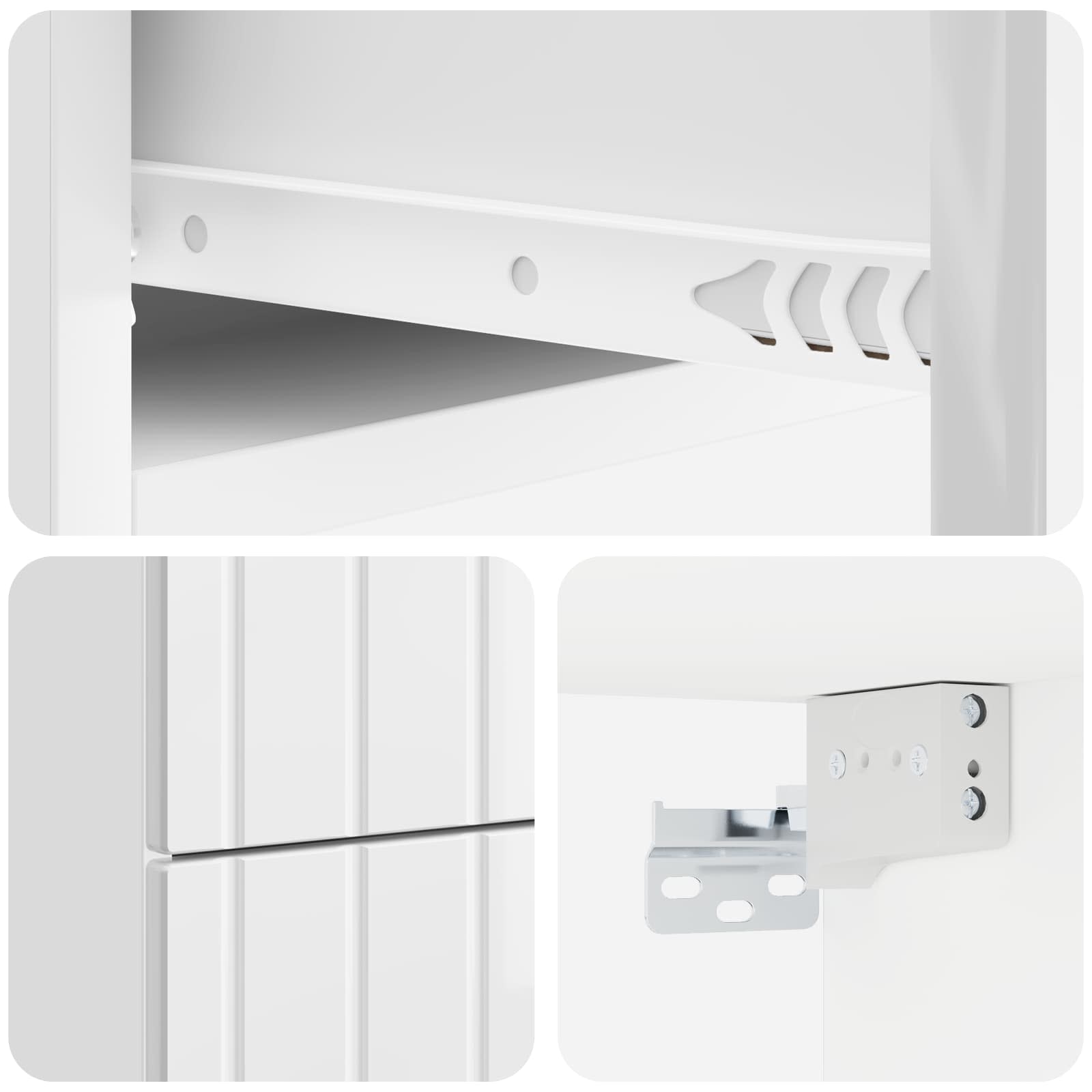 Cabinet de chevet mural 2 pcs Blanc brillant 33 x 34,5 x 43 cm - XIOS