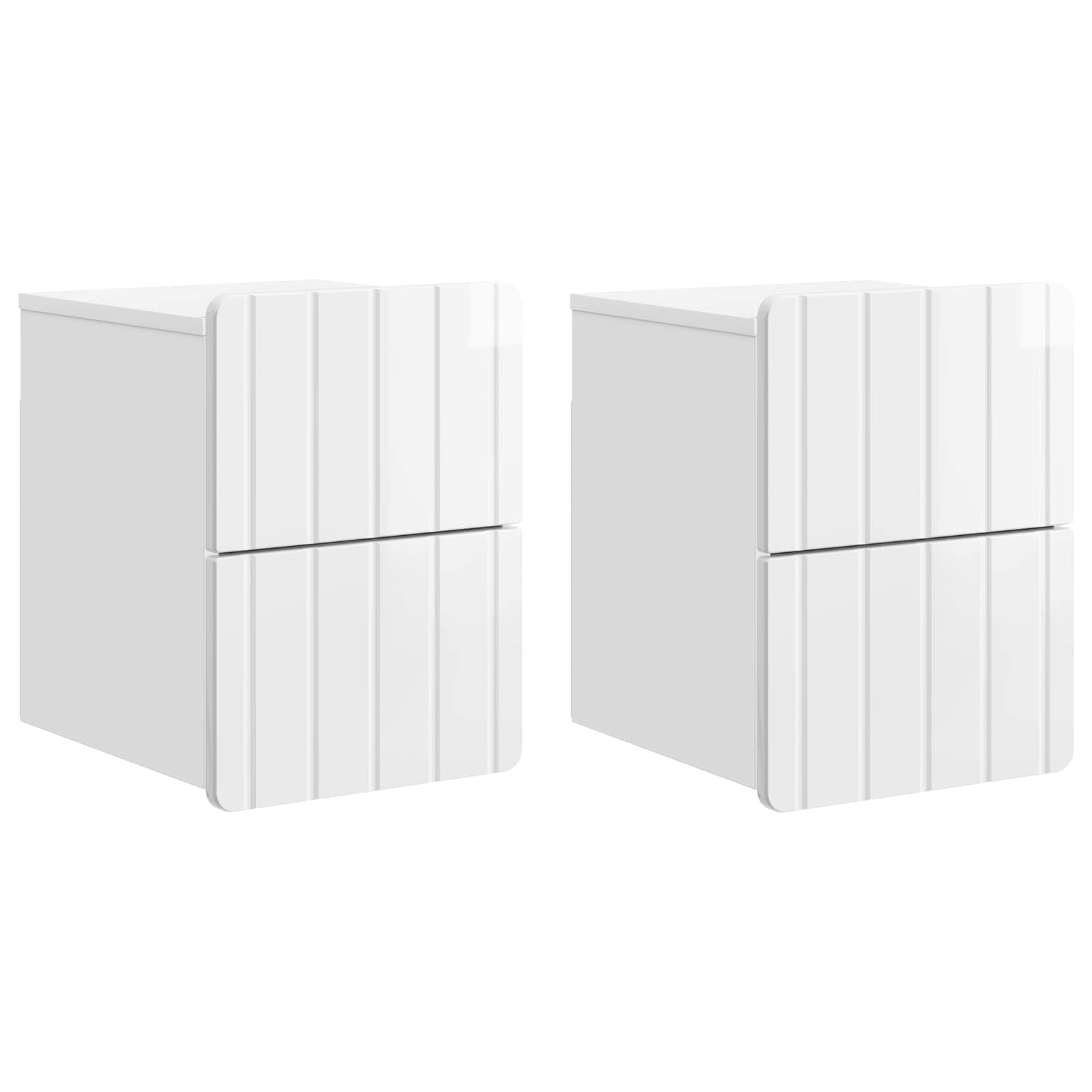 Cabinet de chevet mural 2 pcs Blanc brillant 33 x 34,5 x 43 cm - XIOS