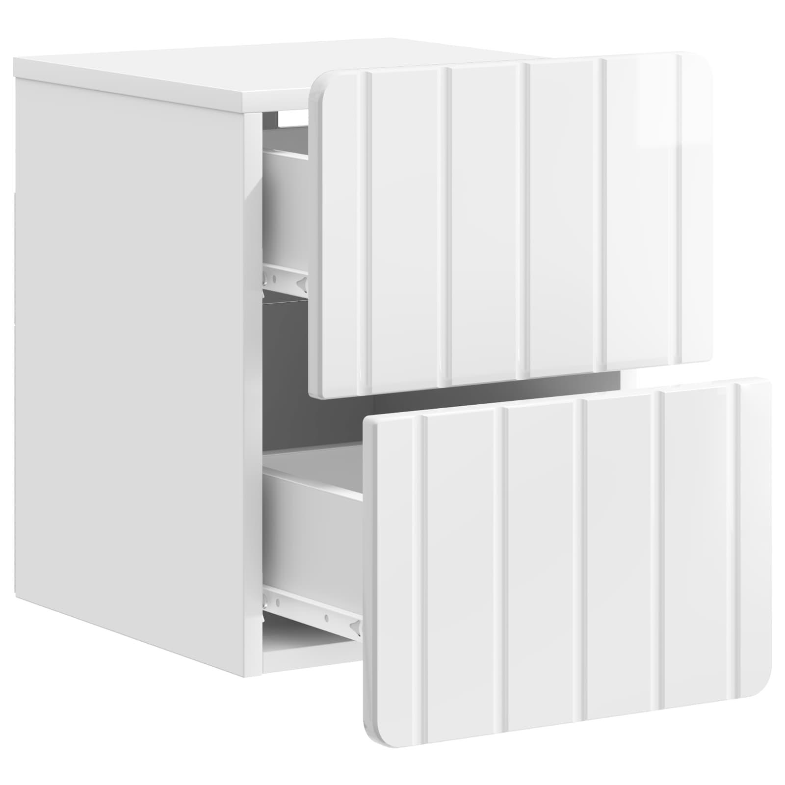 Cabinet de chevet mural 2 pcs Blanc brillant 33 x 34,5 x 43 cm - XIOS