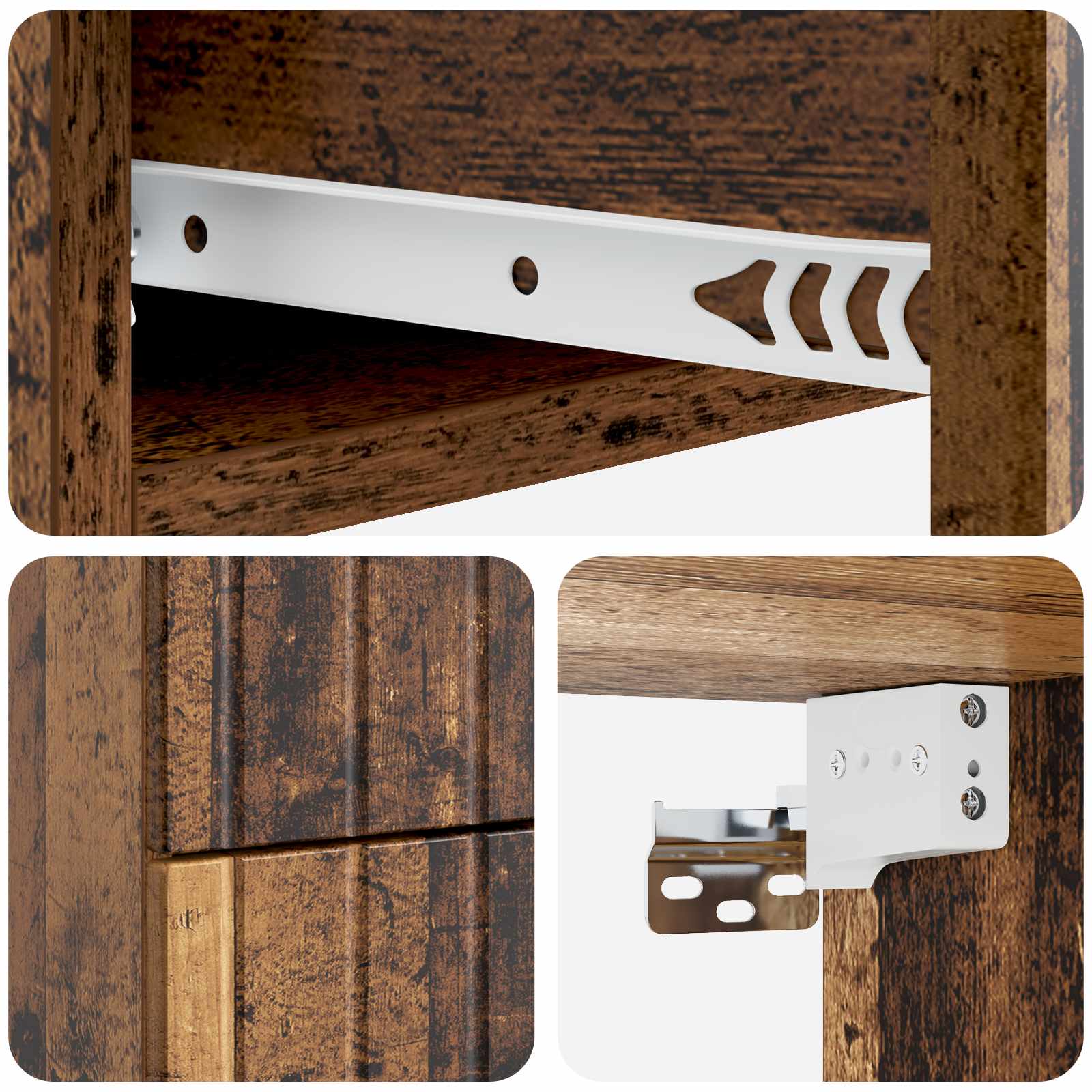 Cabinet de chevet mural 2 pcs Bois ancien 33 x 34,5 x 43 cm - XIOS
