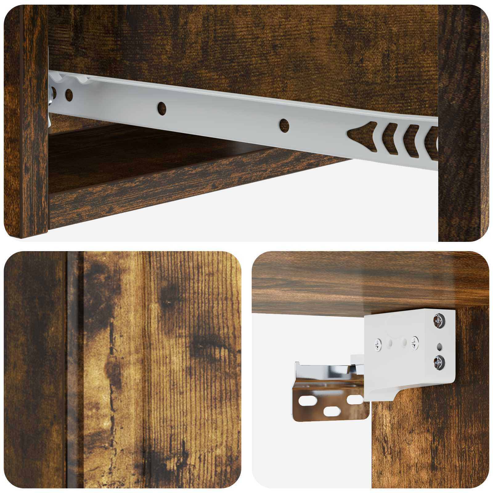 Table d'appoint murale Chêne fumé 59 x 34,5 x 17 cm - XIOS