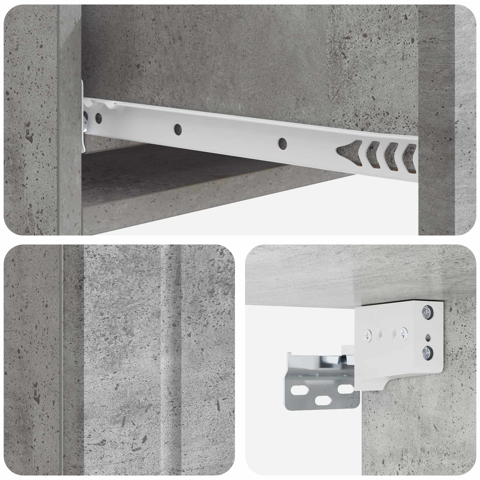 Table d'appoint murale Gris béton 87,5 x 34,5 x 17 cm - XIOS