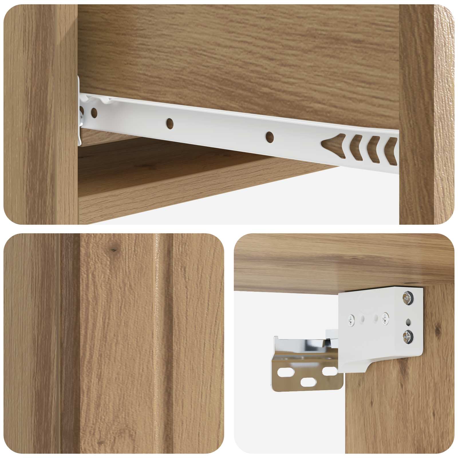 Table d'appoint murale Chêne artisanal 87,5 x 34,5 x 17 cm - XIOS