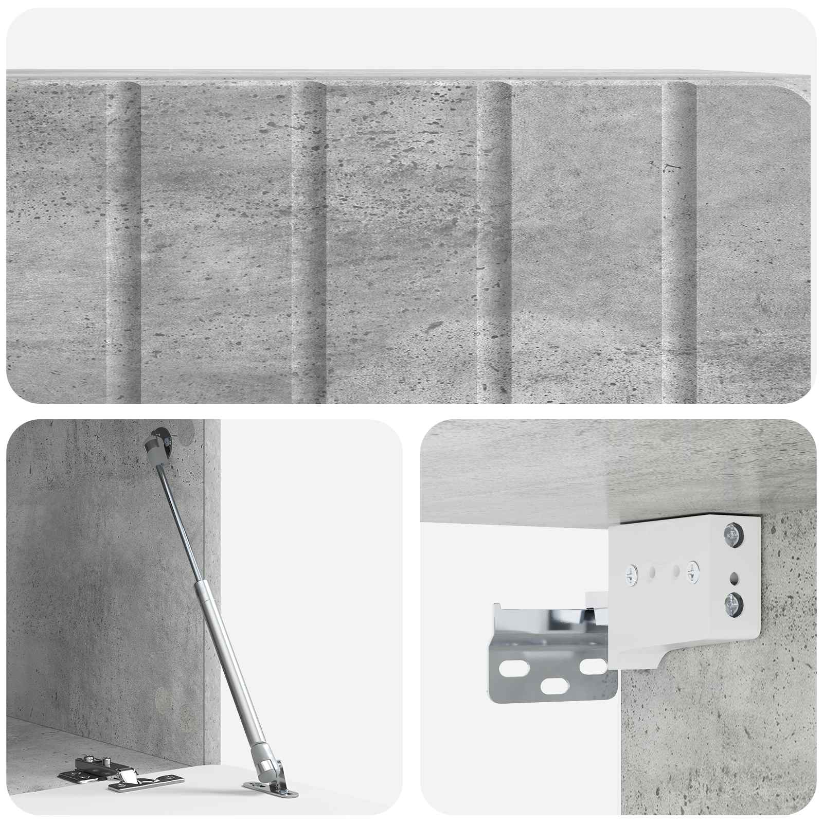 Meuble TV mural Gris béton 59,5 x 41 x 30 cm Bois d'ingénierie - XIOS