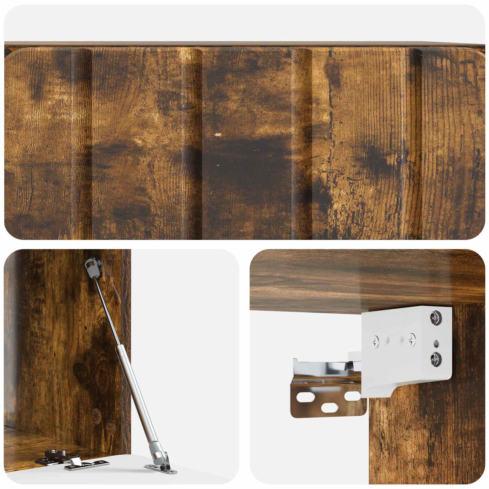 Meuble TV mural Chêne fumé 59,5 x 41 x 30 cm Bois d'ingénierie - XIOS