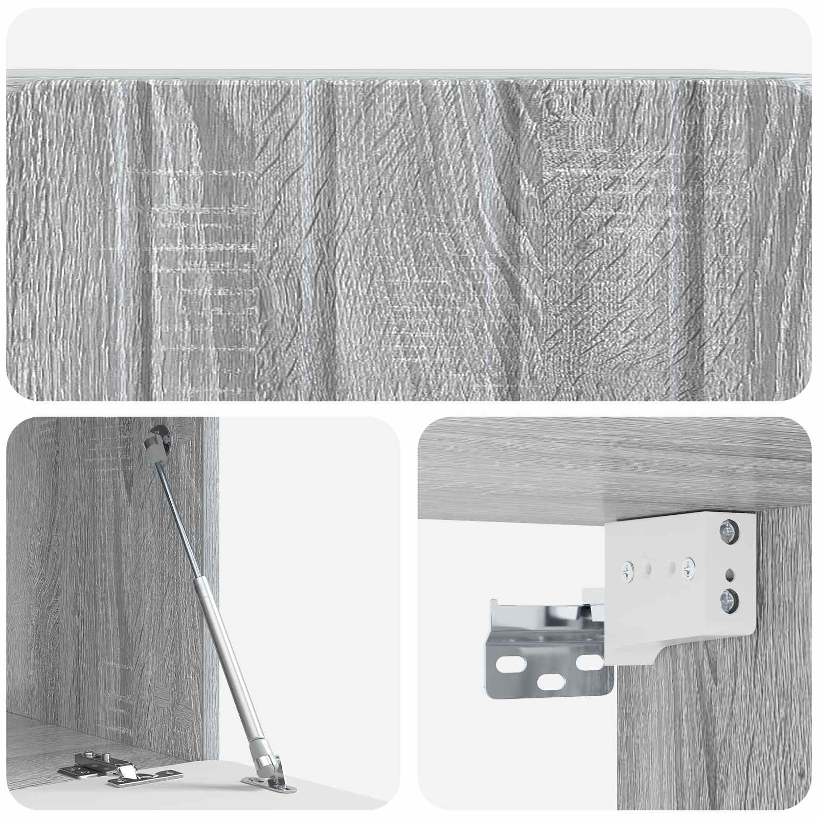 Meuble TV mural Sonoma gris 59,5 x 41 x 30 cm Bois d'ingénierie - XIOS