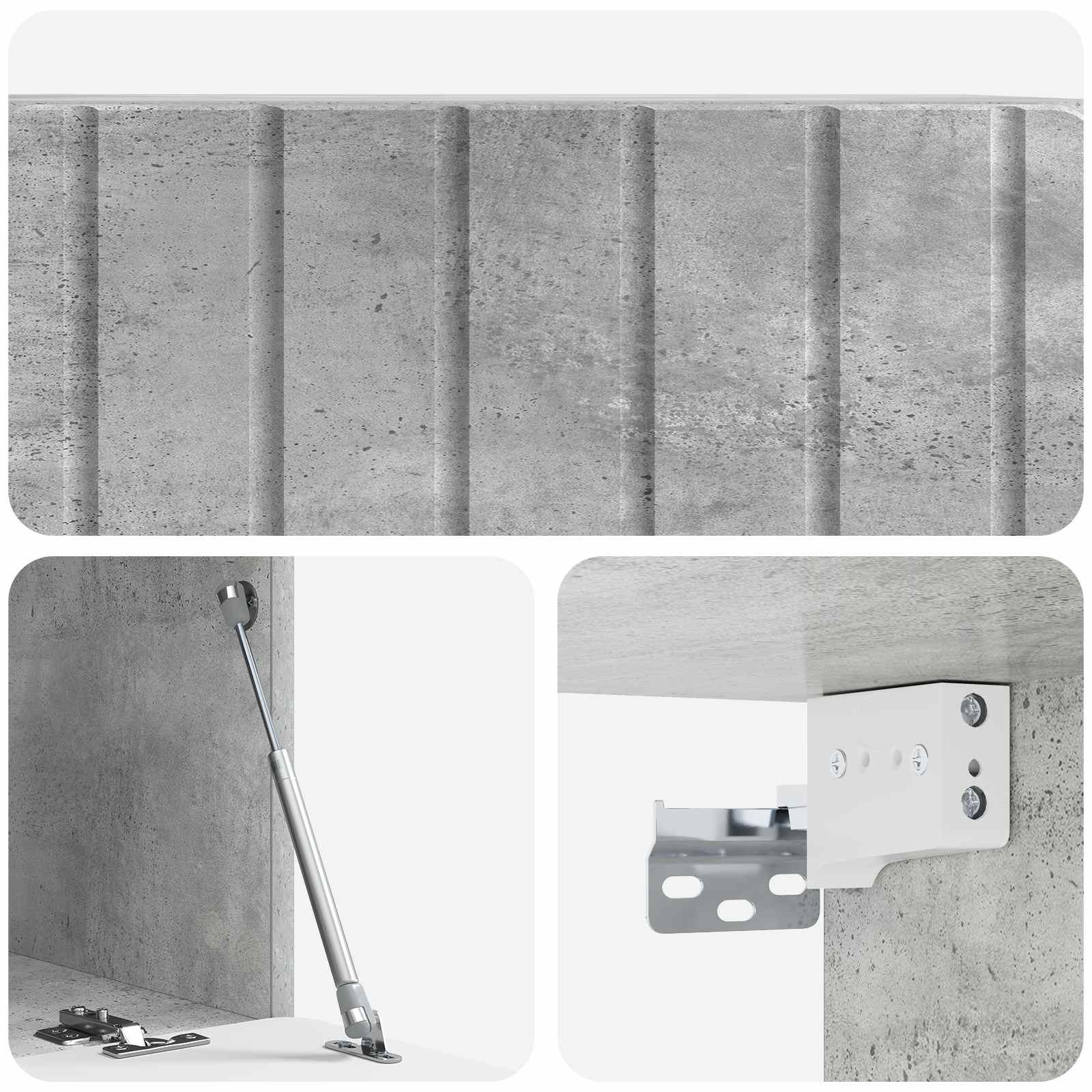 Meuble TV mural Gris béton 78,5 x 41 x 30 cm Bois d'ingénierie - XIOS