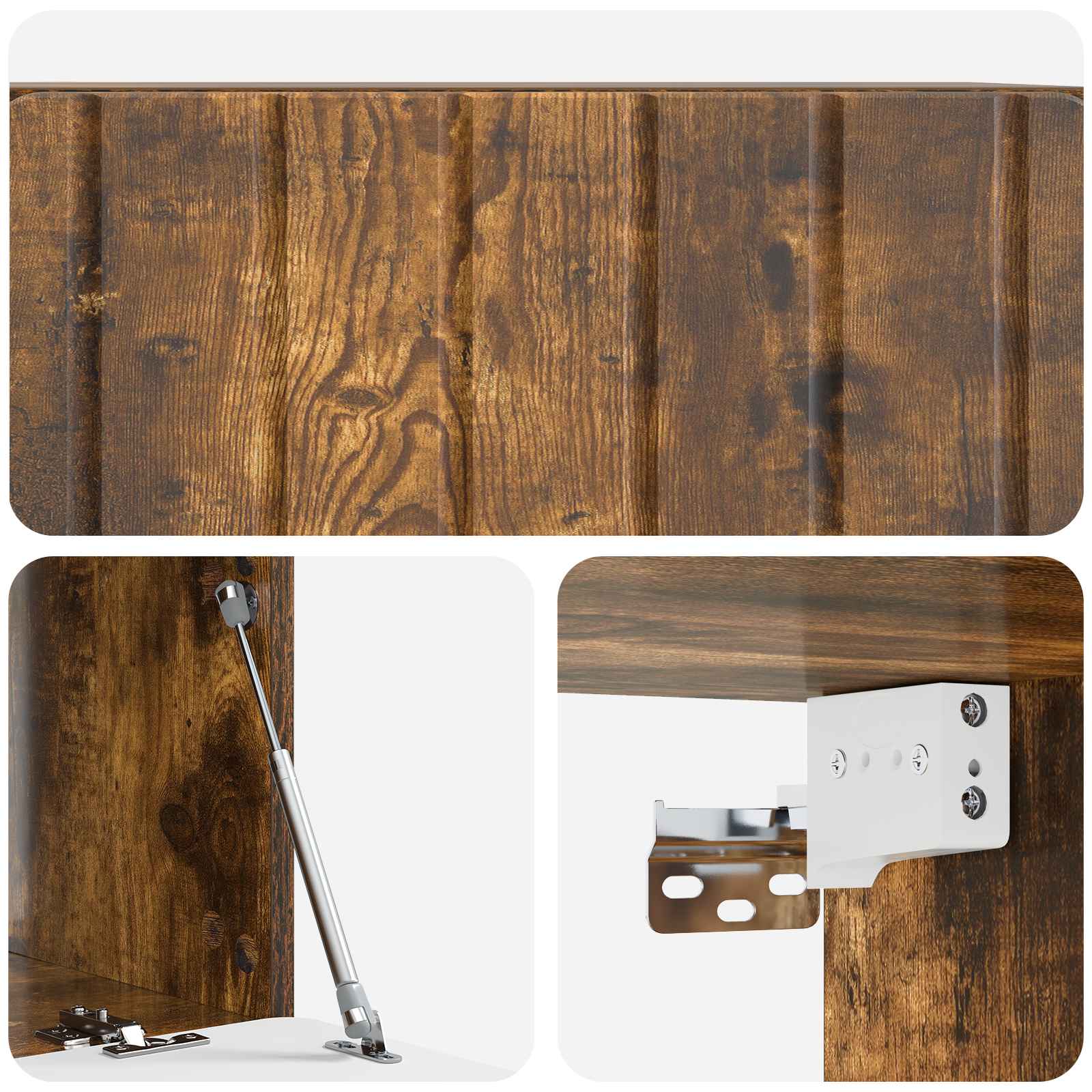 Meuble TV mural Chêne fumé 78,5 x 41 x 30 cm Bois d'ingénierie - XIOS
