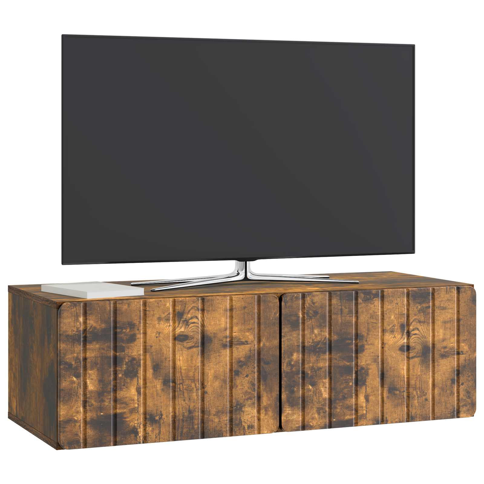 Meuble TV mural Chêne fumé 98 x 41 x 30 cm Bois d'ingénierie - XIOS