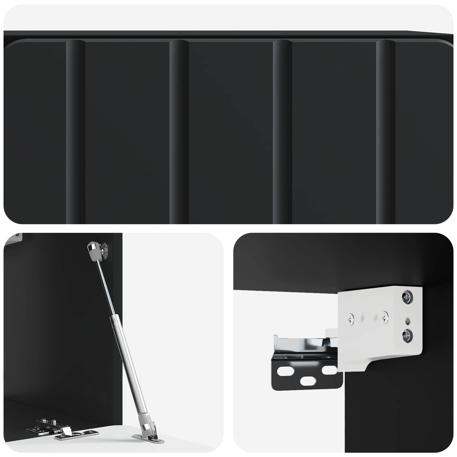 Meuble TV mural 59,5 x 31 x 30 cm Noir Bois d'ingénierie - XIOS