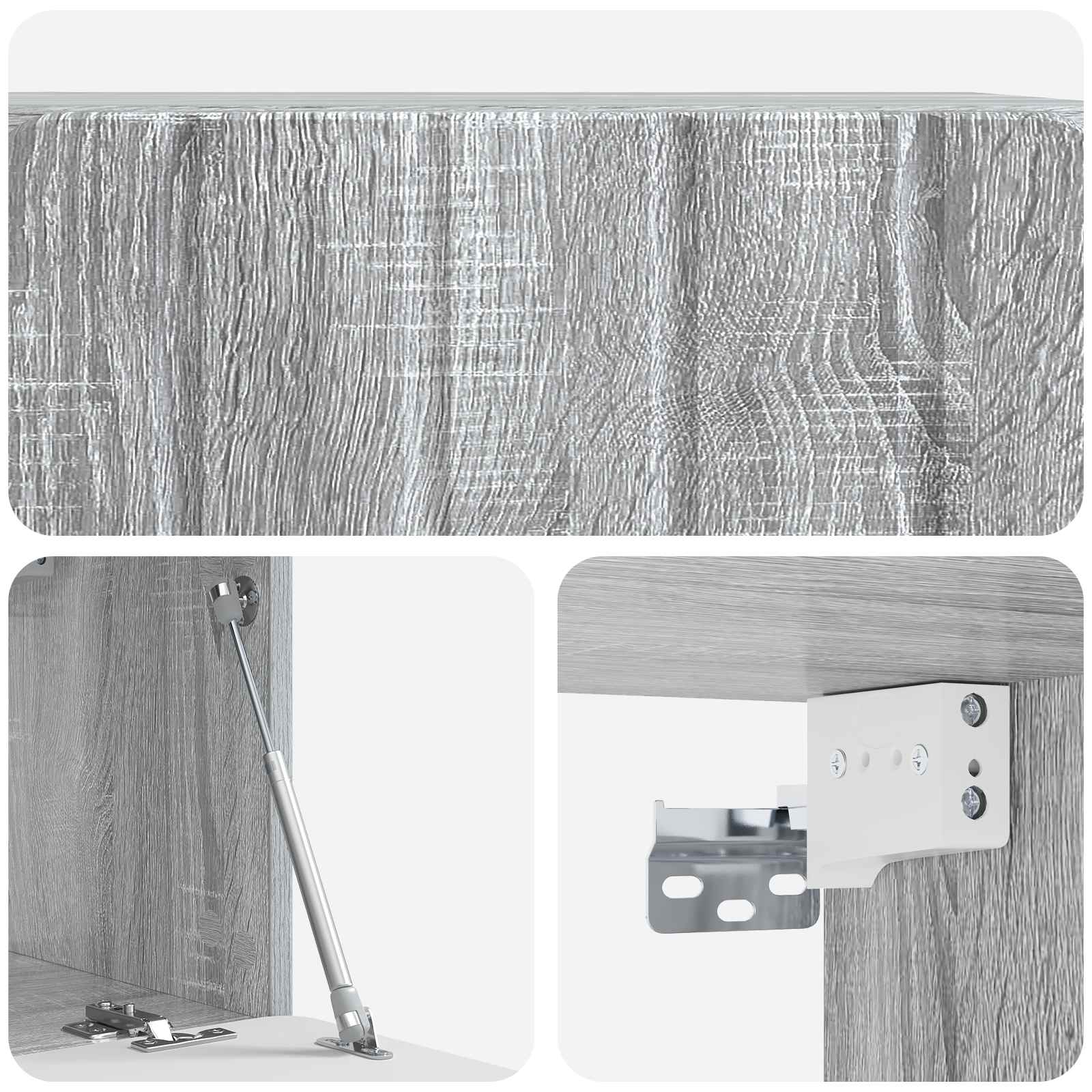 Meuble TV mural 59,5 x 31 x 30 cm Sonoma gris Bois d'ingénierie - XIOS