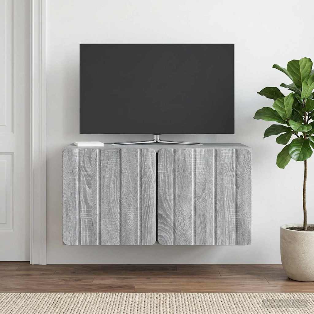 Meuble TV mural 59,5 x 31 x 30 cm Sonoma gris Bois d'ingénierie - XIOS