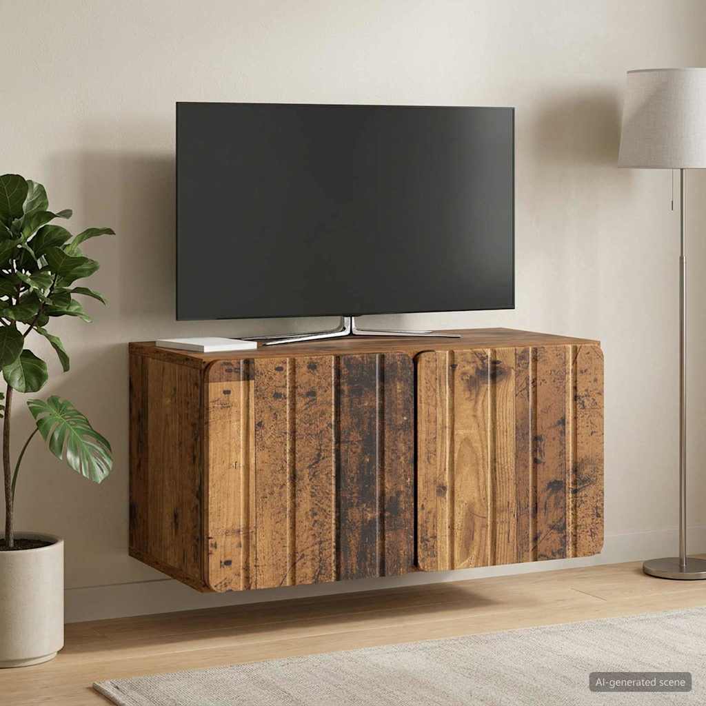 Meuble TV mural 59,5 x 31 x 30 cm Bois ancien Bois d'ingénierie - XIOS