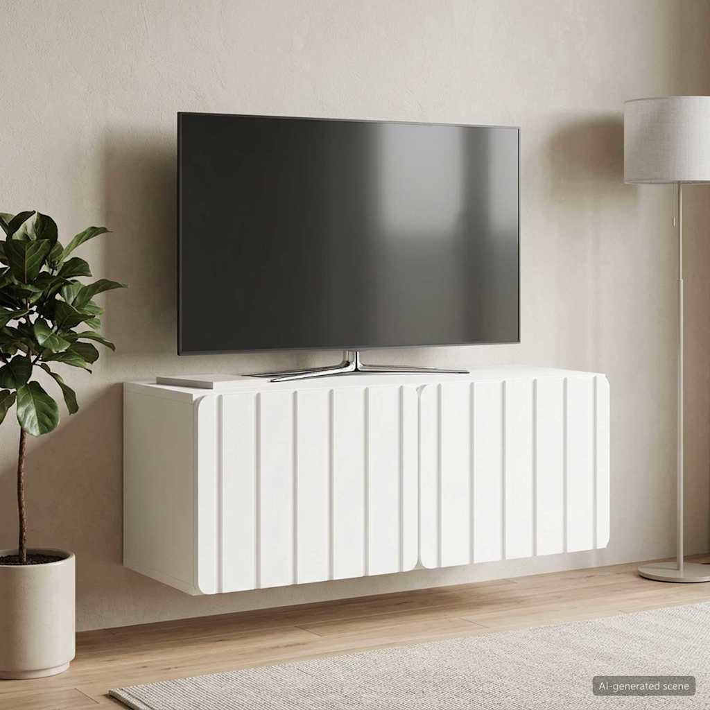 Meuble TV mural 78,5 x 31 x 30 cm Blanc Bois d'ingénierie - XIOS