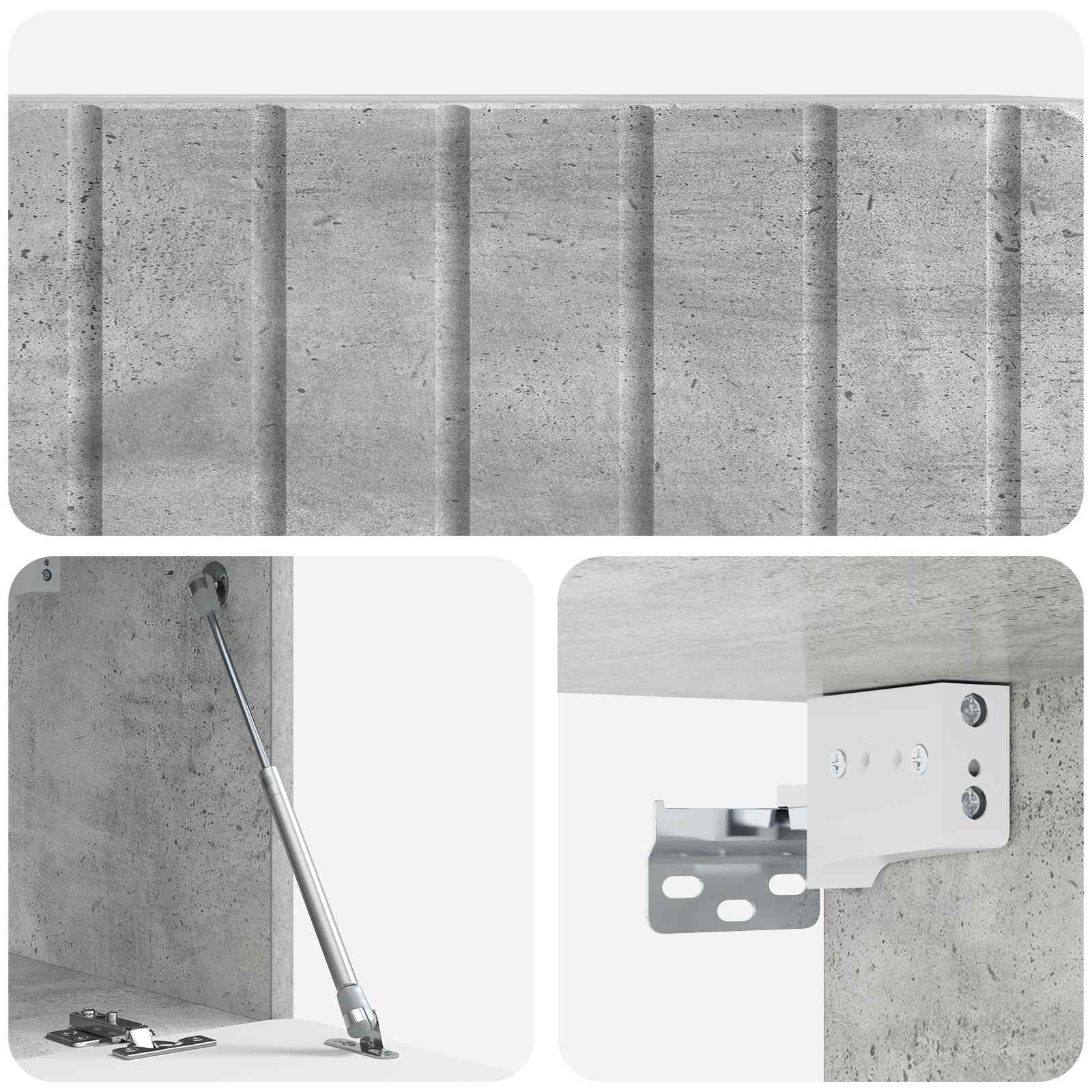 Meuble TV mural Gris béton 78,5 x 31 x 30 cm Bois d'ingénierie - XIOS