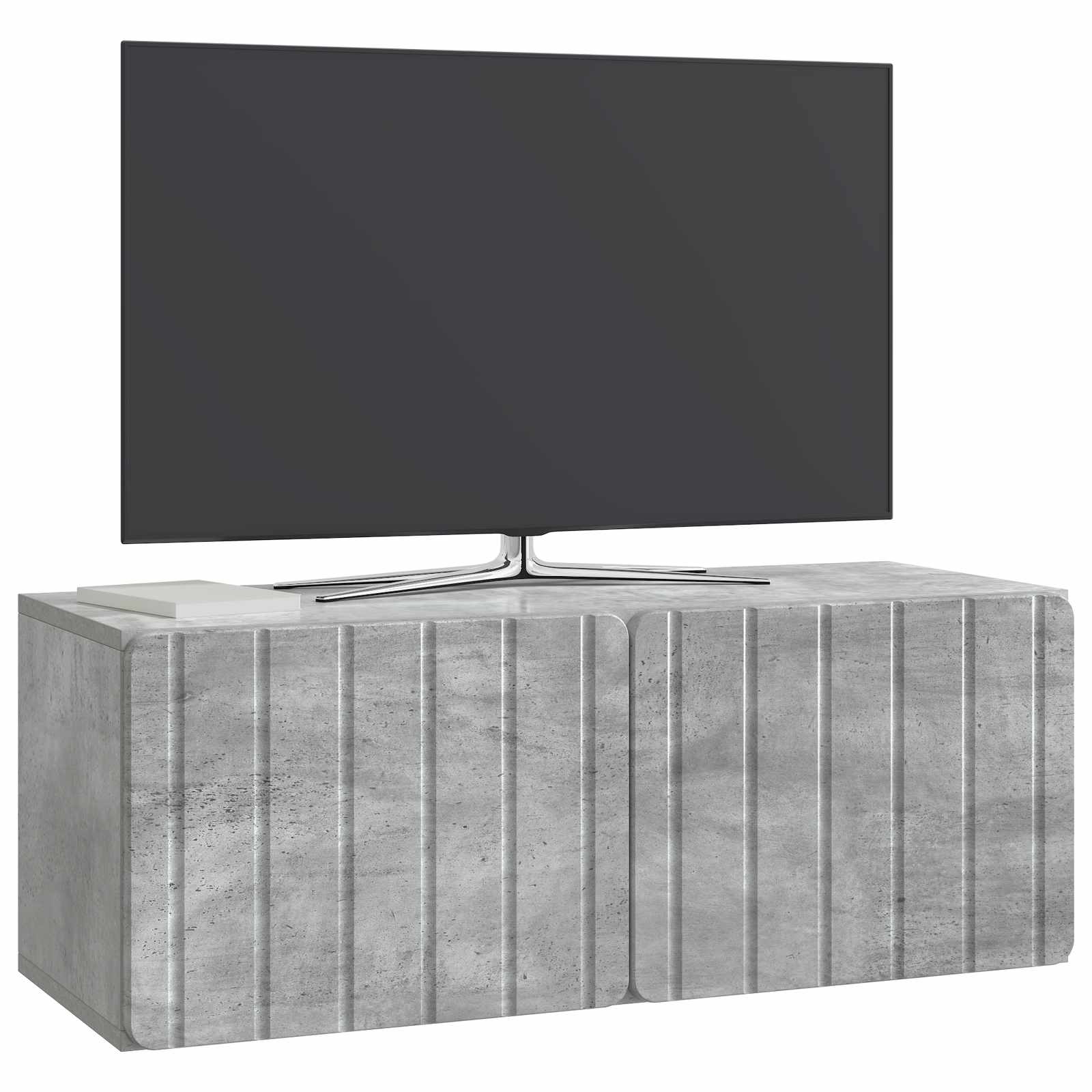 Meuble TV mural Gris béton 78,5 x 31 x 30 cm Bois d'ingénierie - XIOS