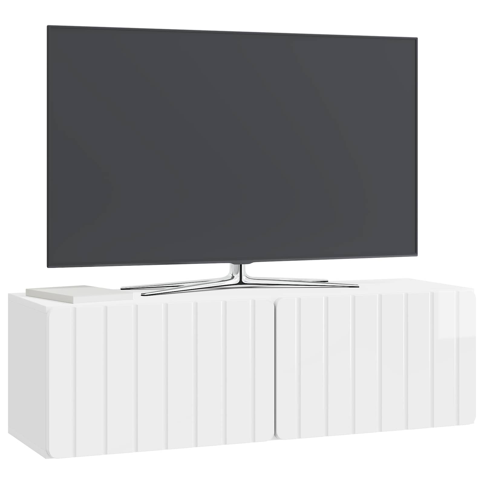 Meuble TV mural Montage mural Blanc brillant 98 x 31 x 30 cm - XIOS