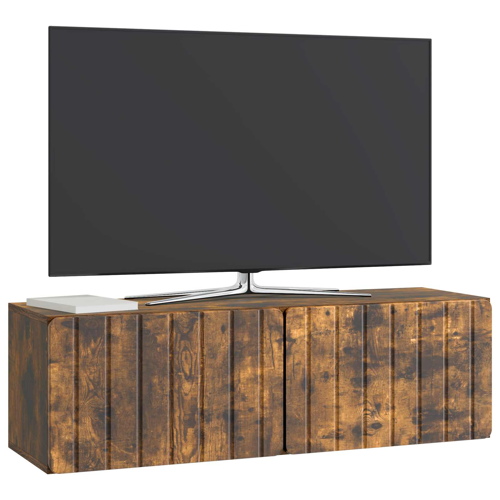 Meuble TV mural Chêne fumé 98 x 31 x 30 cm Bois d'ingénierie - XIOS