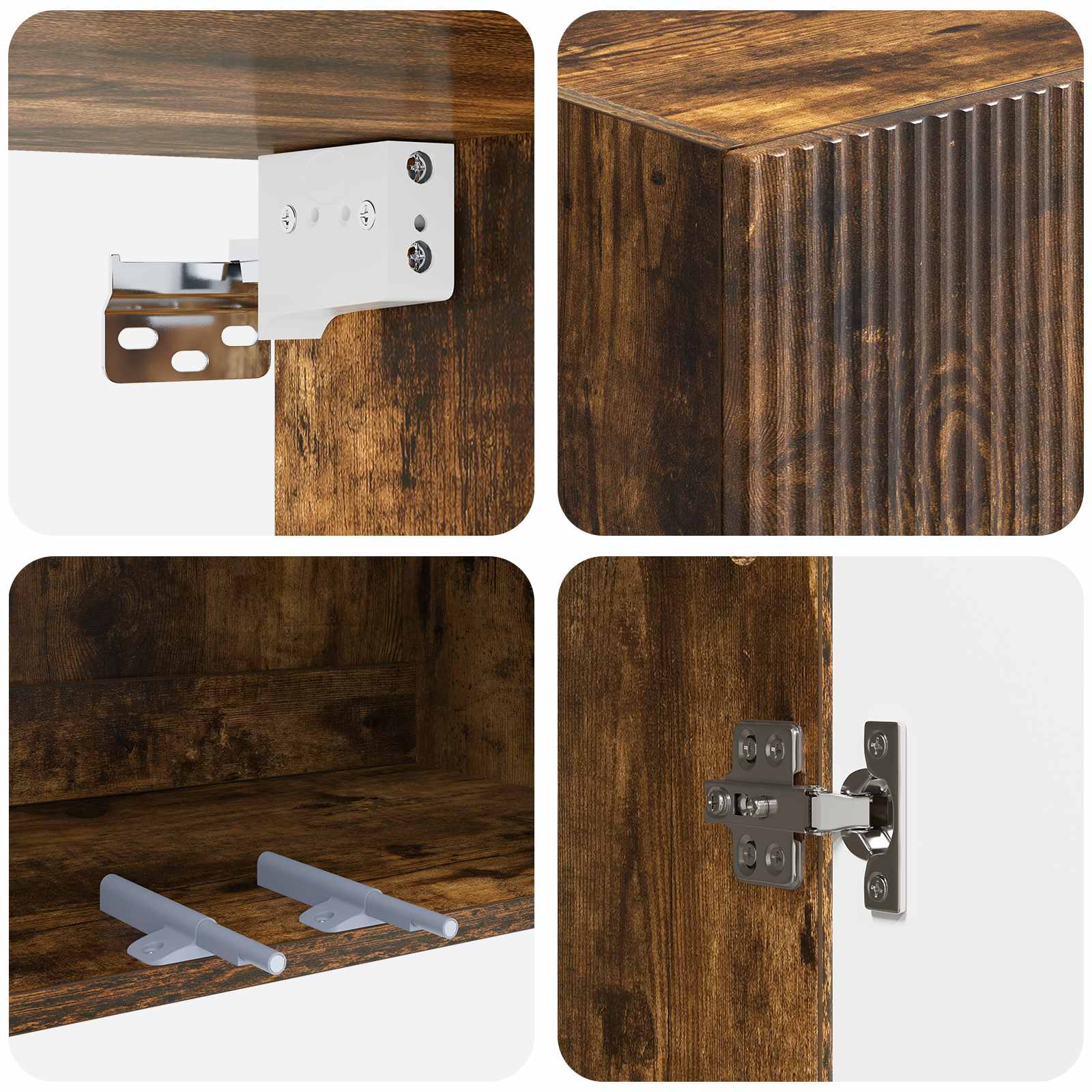 Armoire Murale Chêne fumé 66 x 34,5 x 90 cm Bois d'ingénierie - XIOS