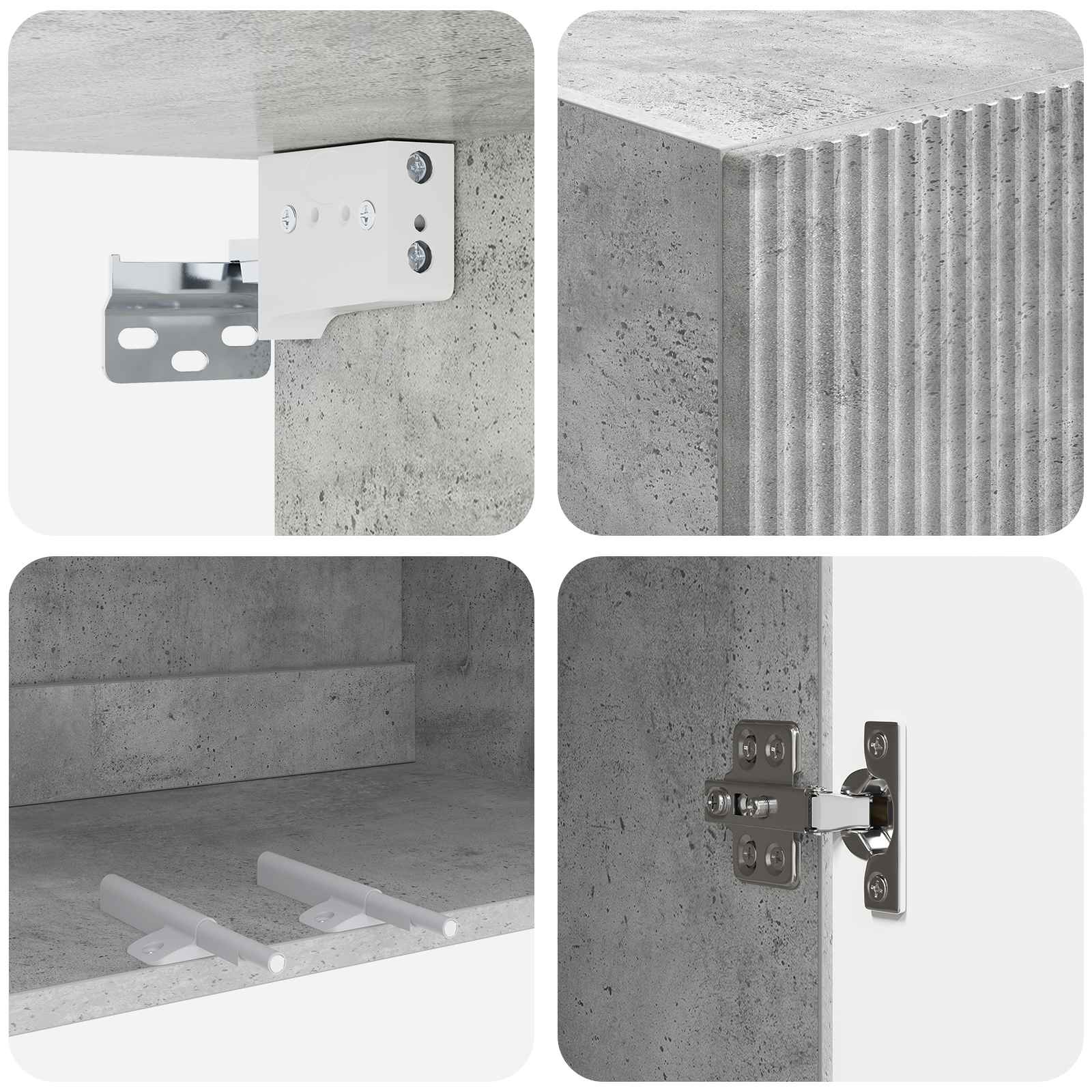 Armoire Murale Gris béton 59 x 31 x 60 cm Bois d'ingénierie - XIOS