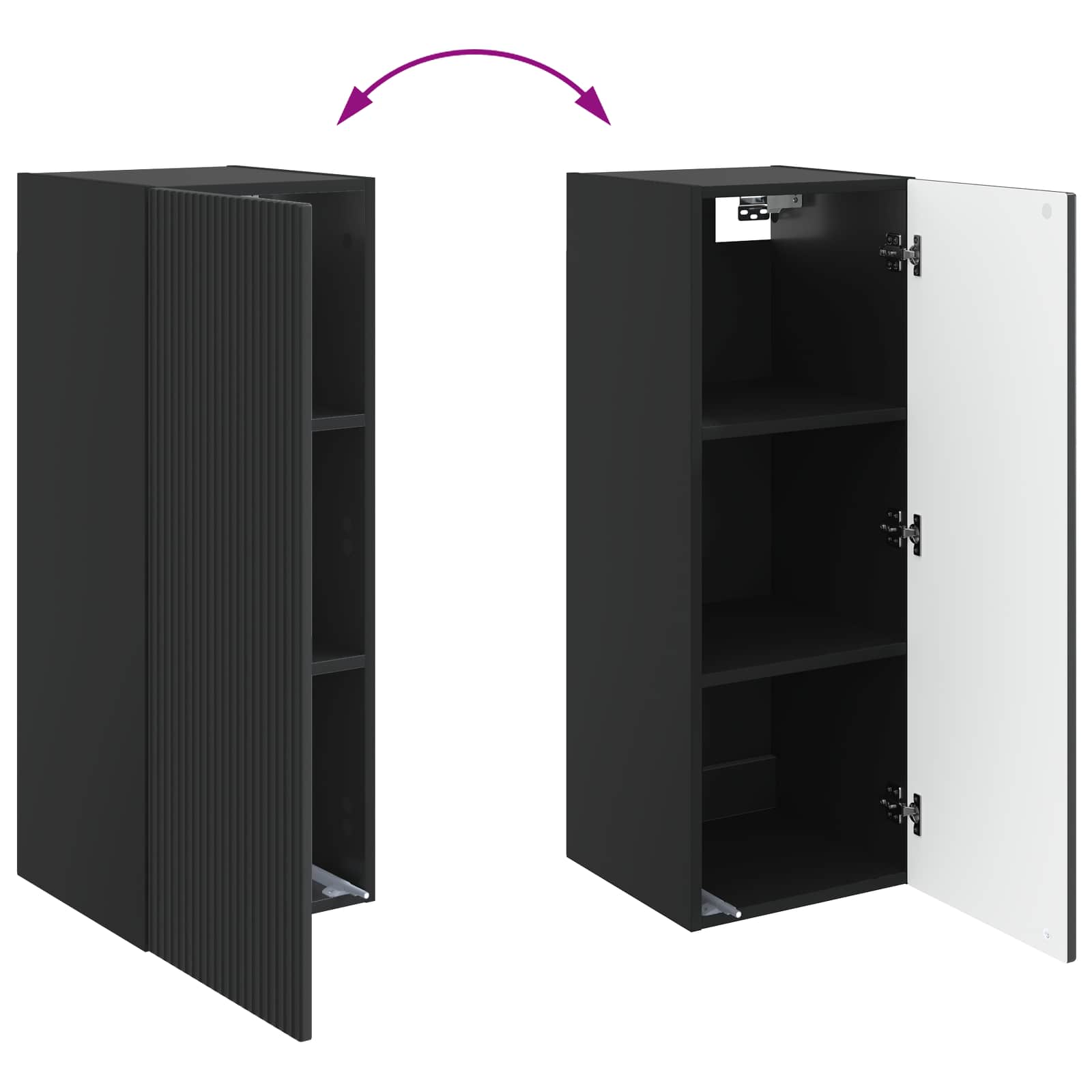 Armoire Murale Noir 33 x 34,5 x 90 cm Bois d'ingénierie - XIOS