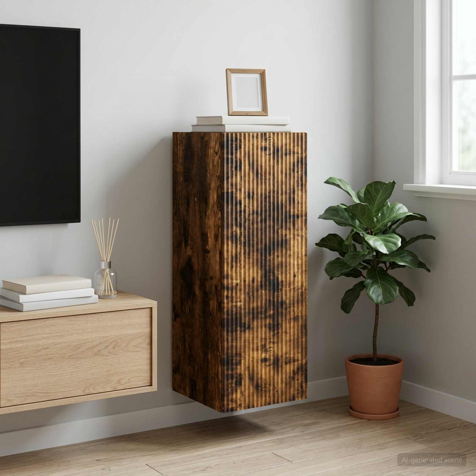 Armoire Murale Chêne fumé 33 x 34,5 x 90 cm Bois d'ingénierie - XIOS