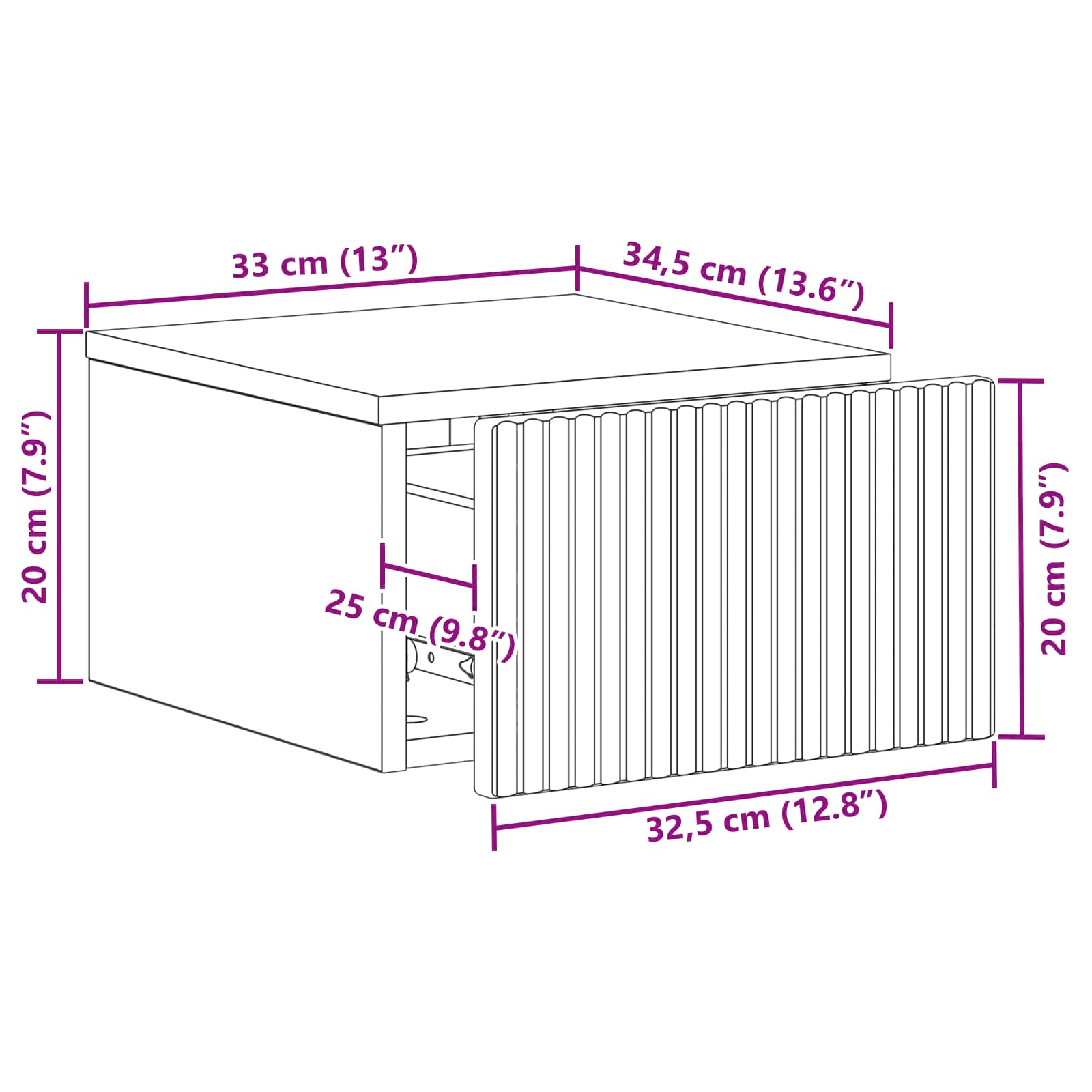 Cabinet de chevet mural 2 pcs Blanc 33 x 34,5 x 20 cm - XIOS