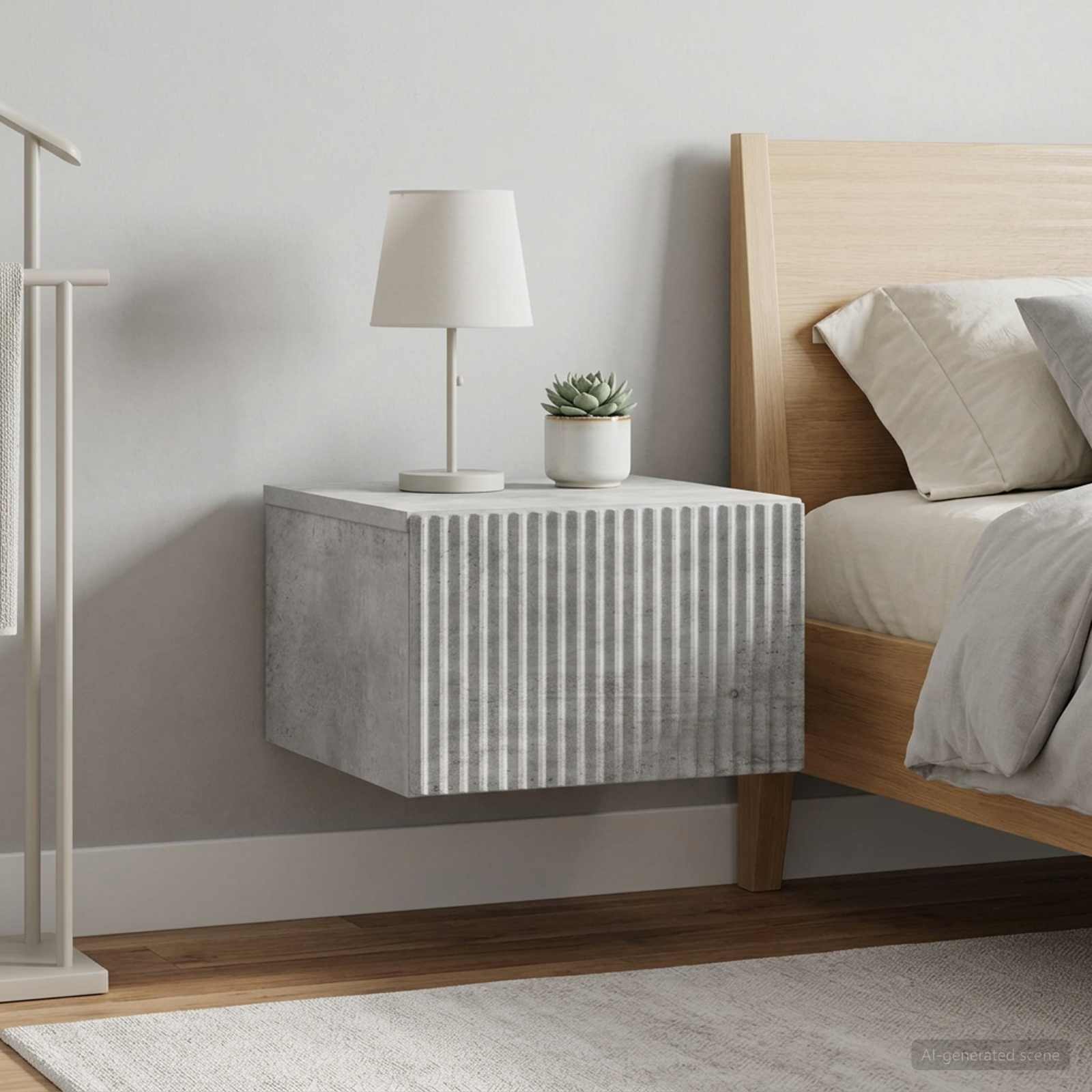 Cabinet de chevet mural 2 pcs Gris béton 33 x 34,5 x 20 cm - XIOS